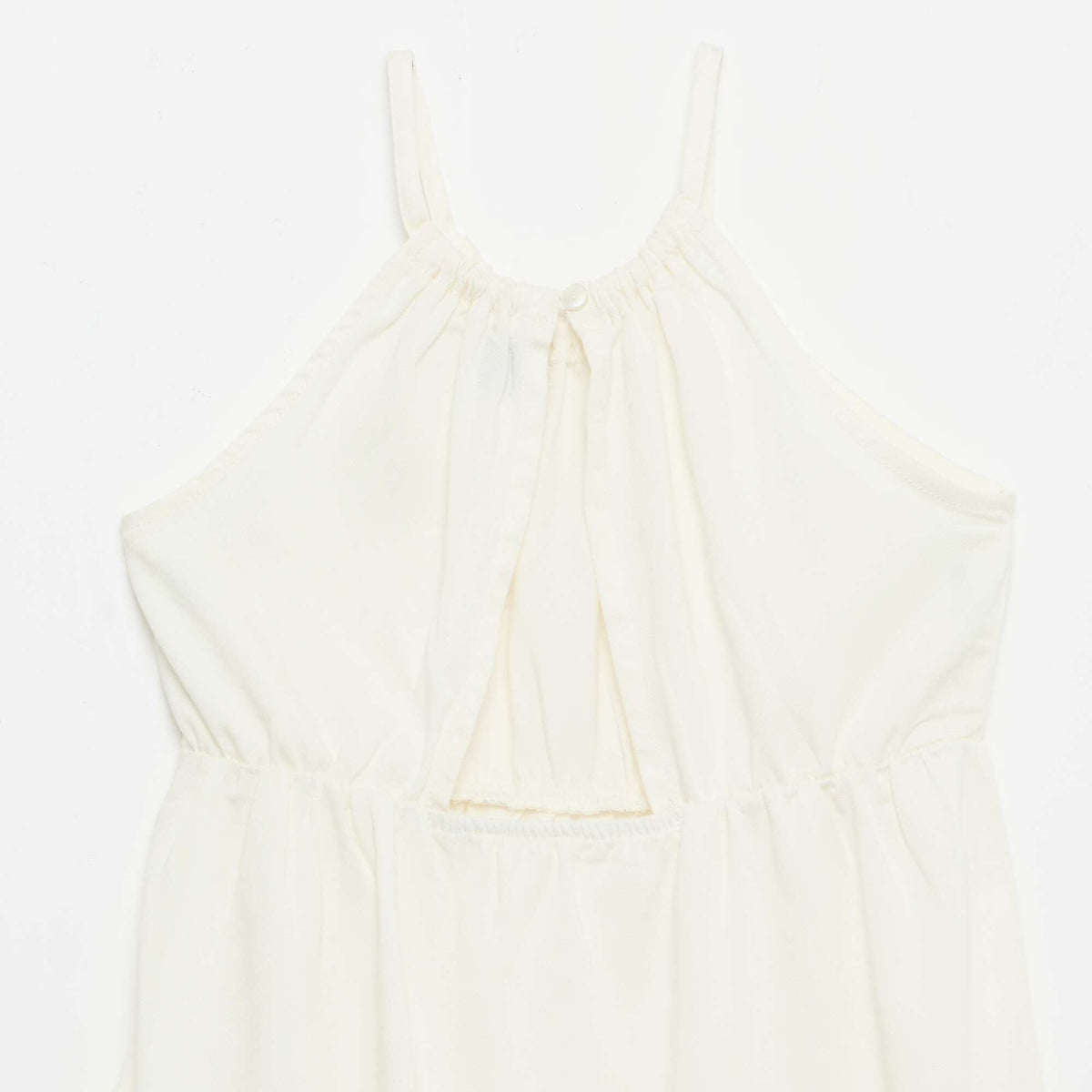 Plain dress with straps and ruffles BEIGE