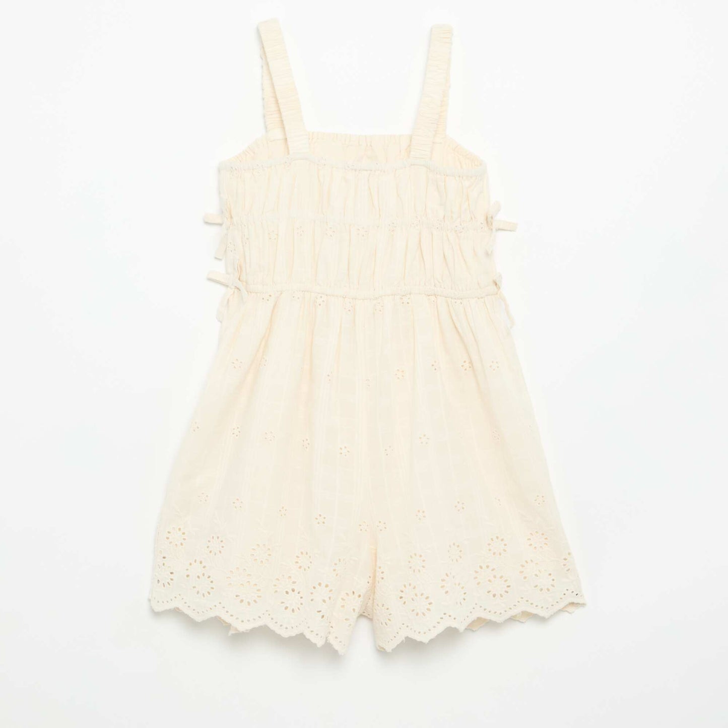 Thin-strap dress with all-over embroidery WHITE