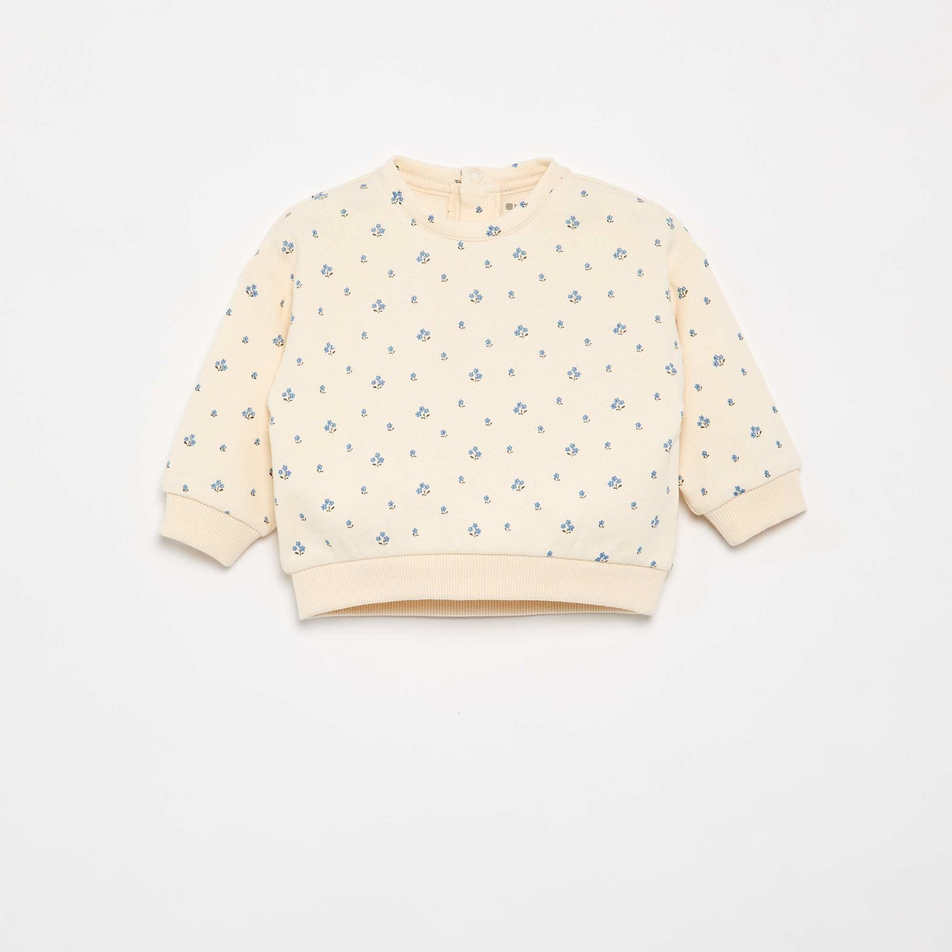 Patterned Fleece Sweatshirt WHITE