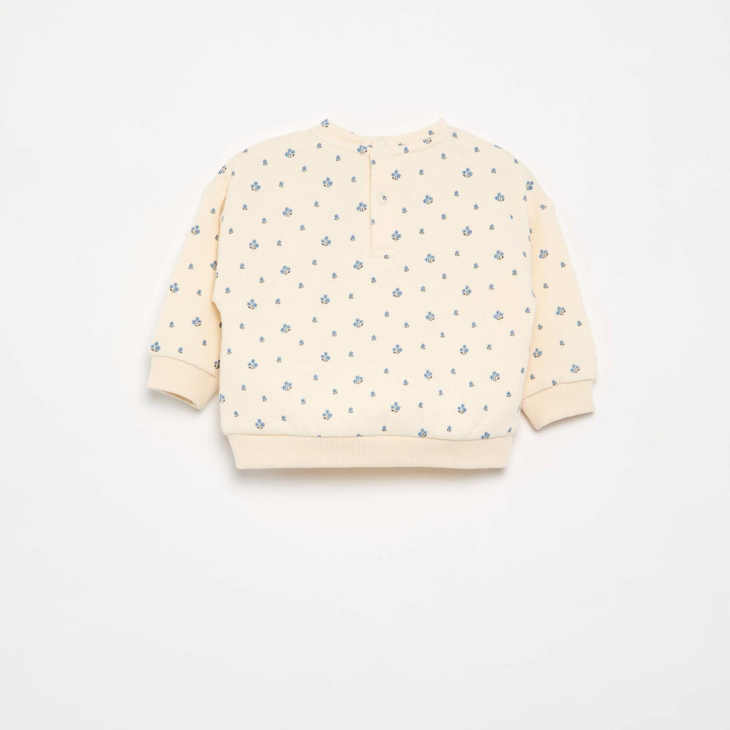 Patterned Fleece Sweatshirt WHITE