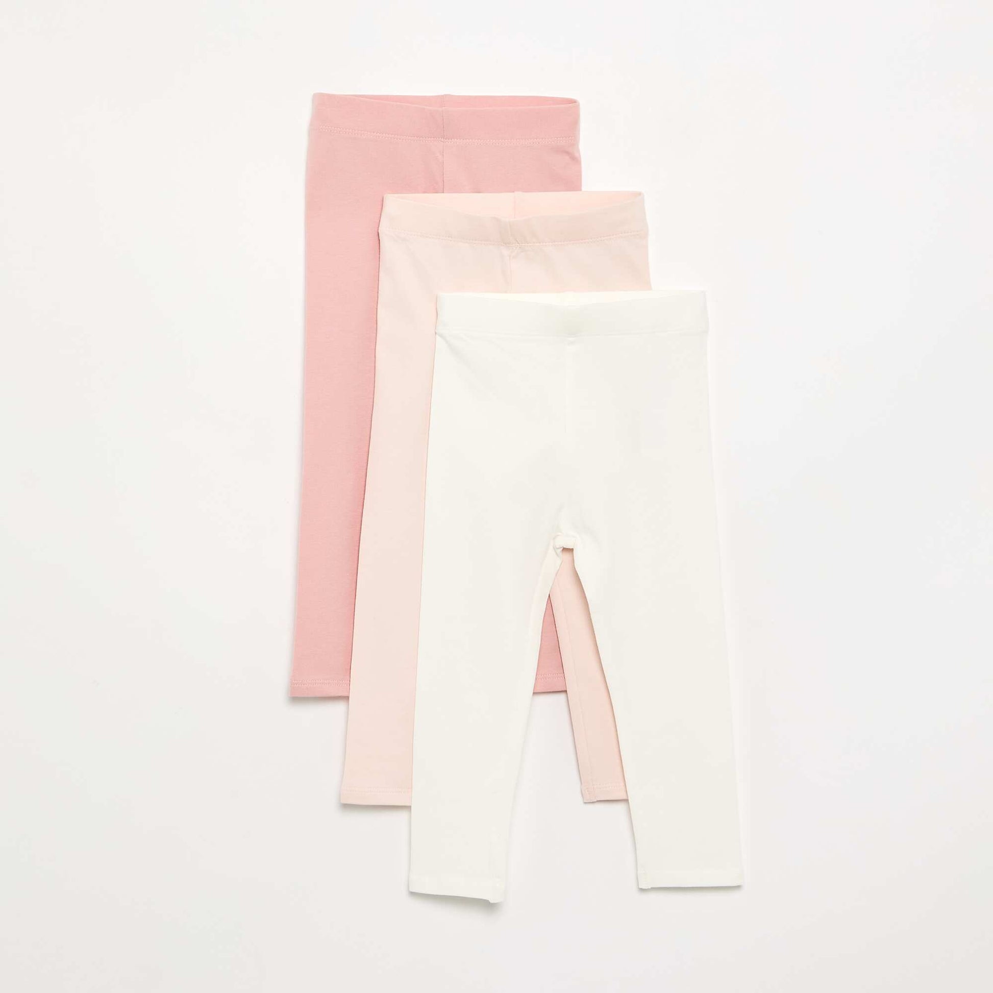 3-pack of plain jersey leggings PINK