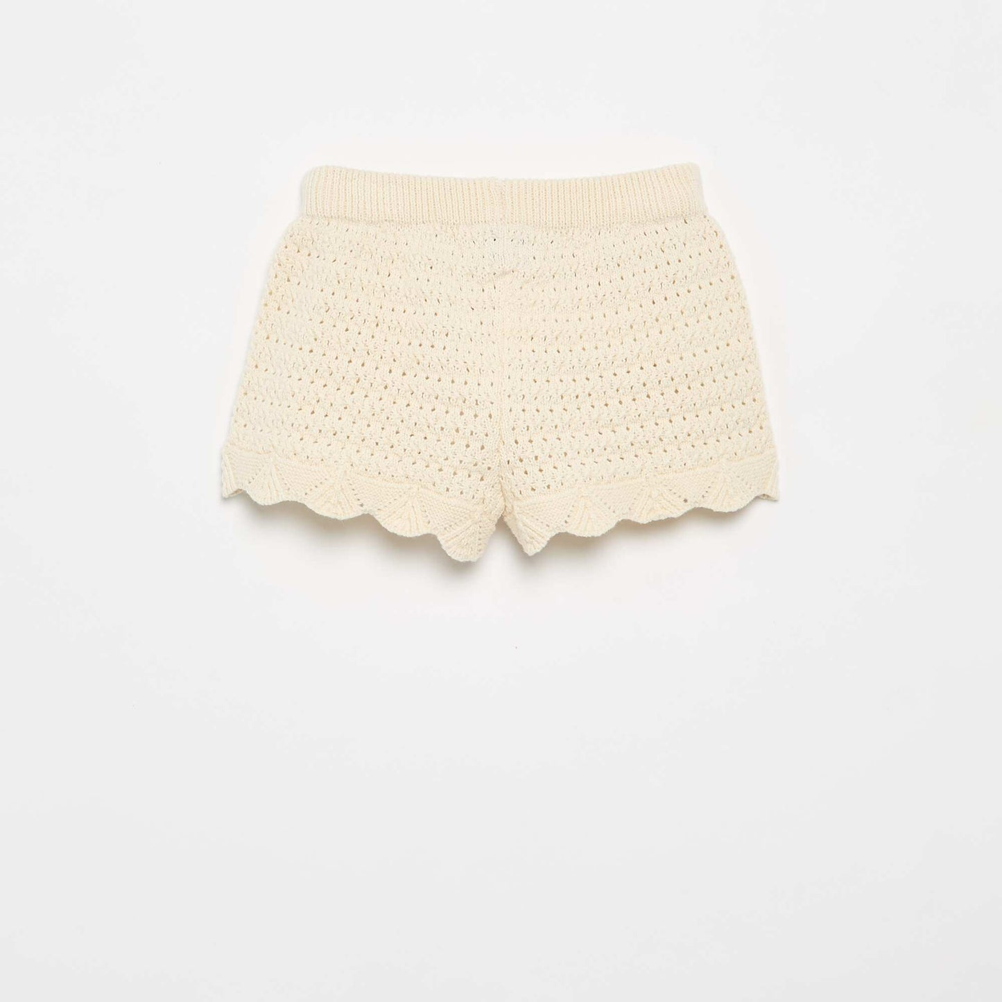 Plain Knit Shorts WHITE