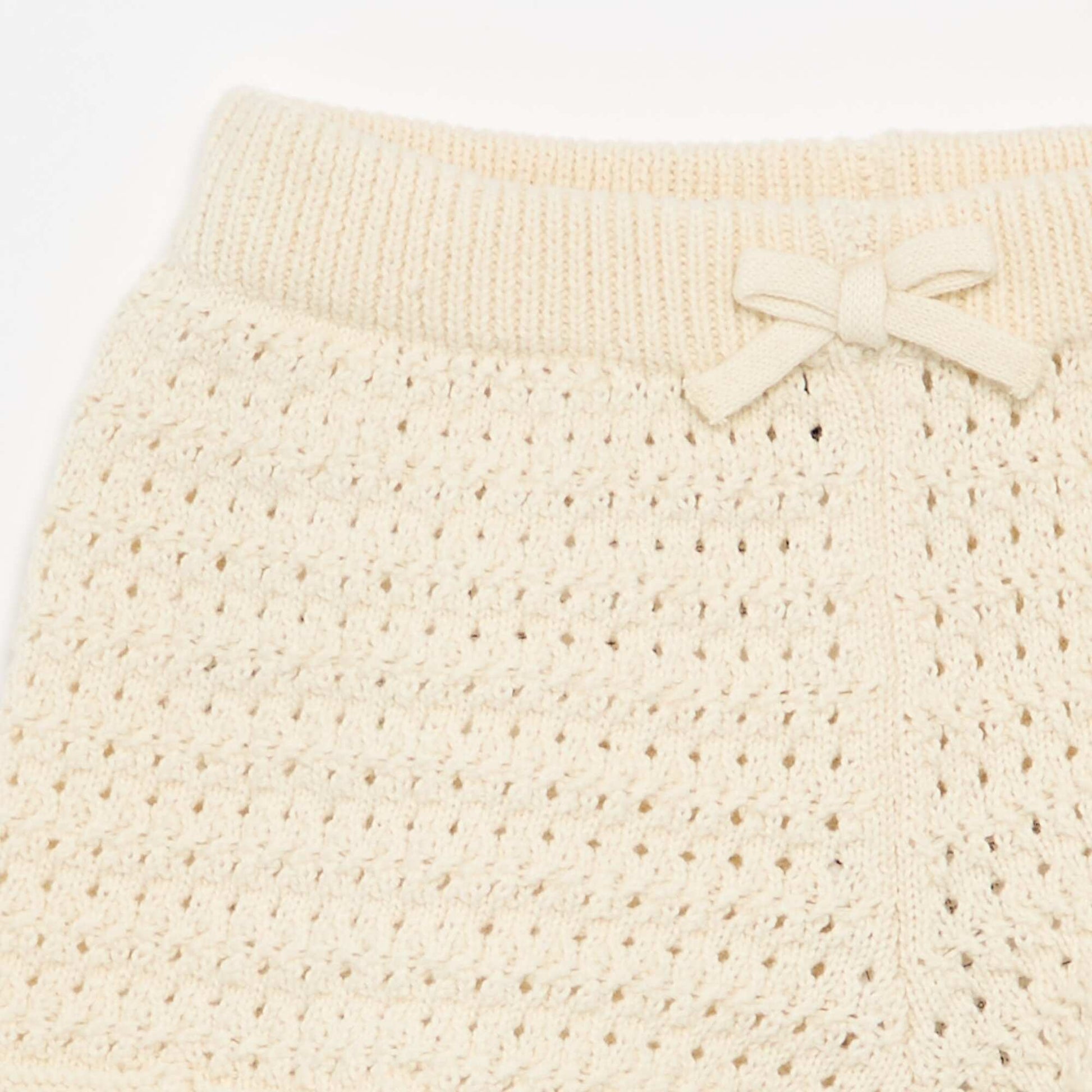 Plain Knit Shorts WHITE