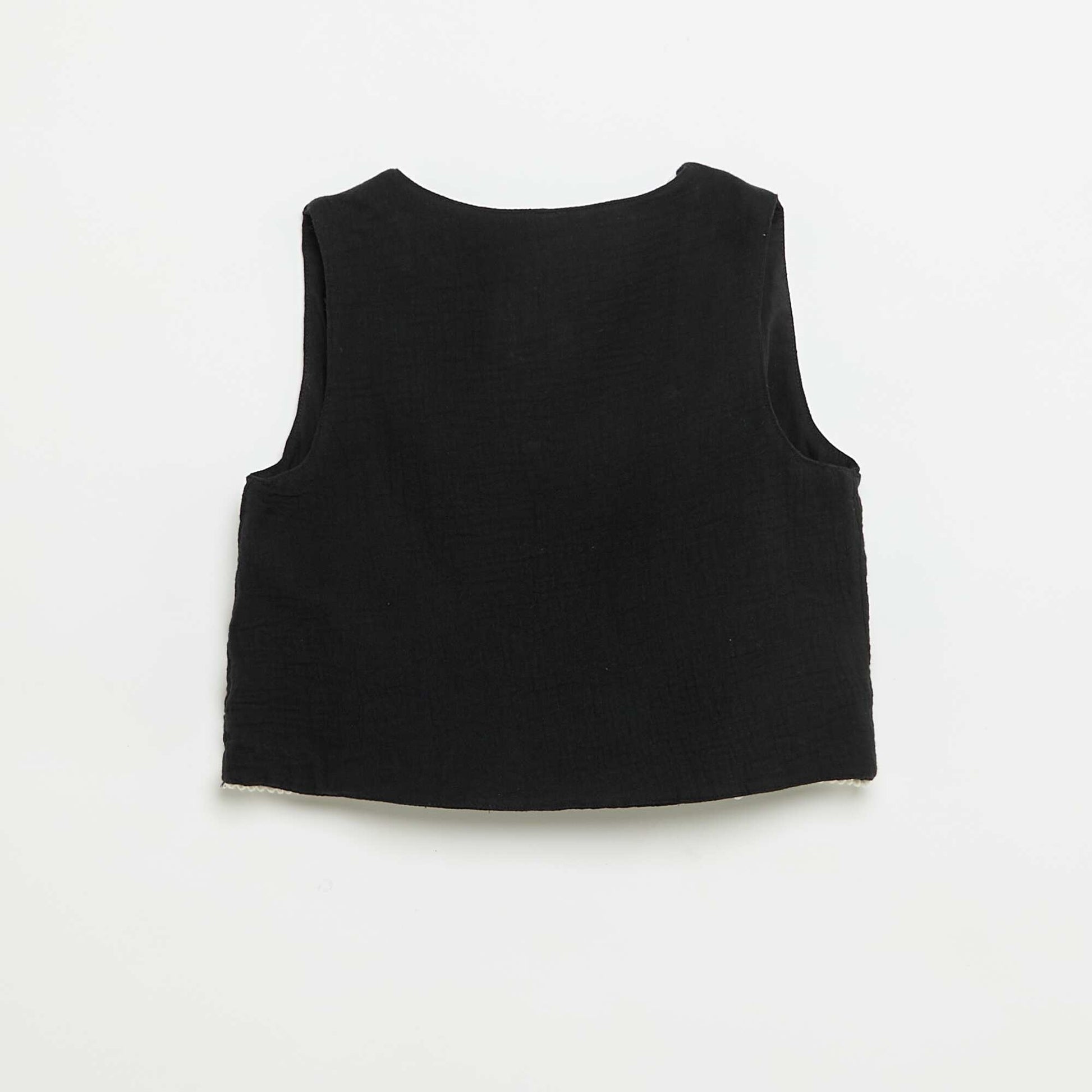 Tank top and sleeveless cardigan set BLACK