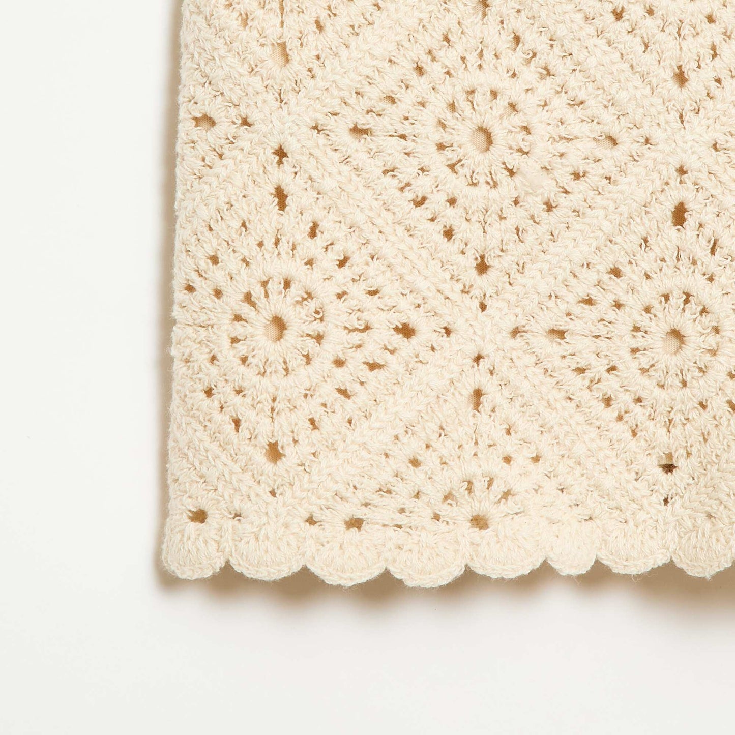 Solid crochet shorts WHITE