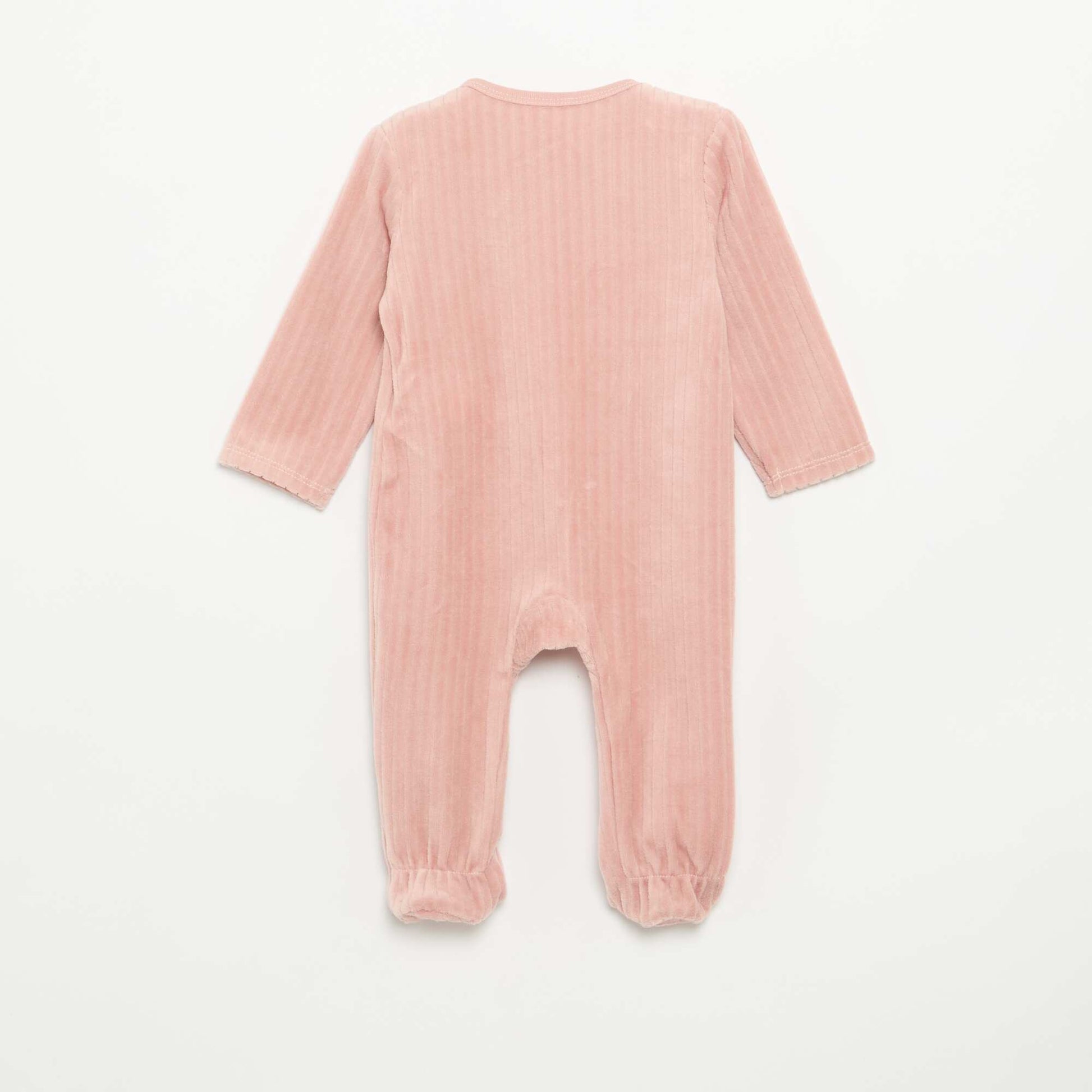 2-Pack Velvet Footed Sleepsuits PINK