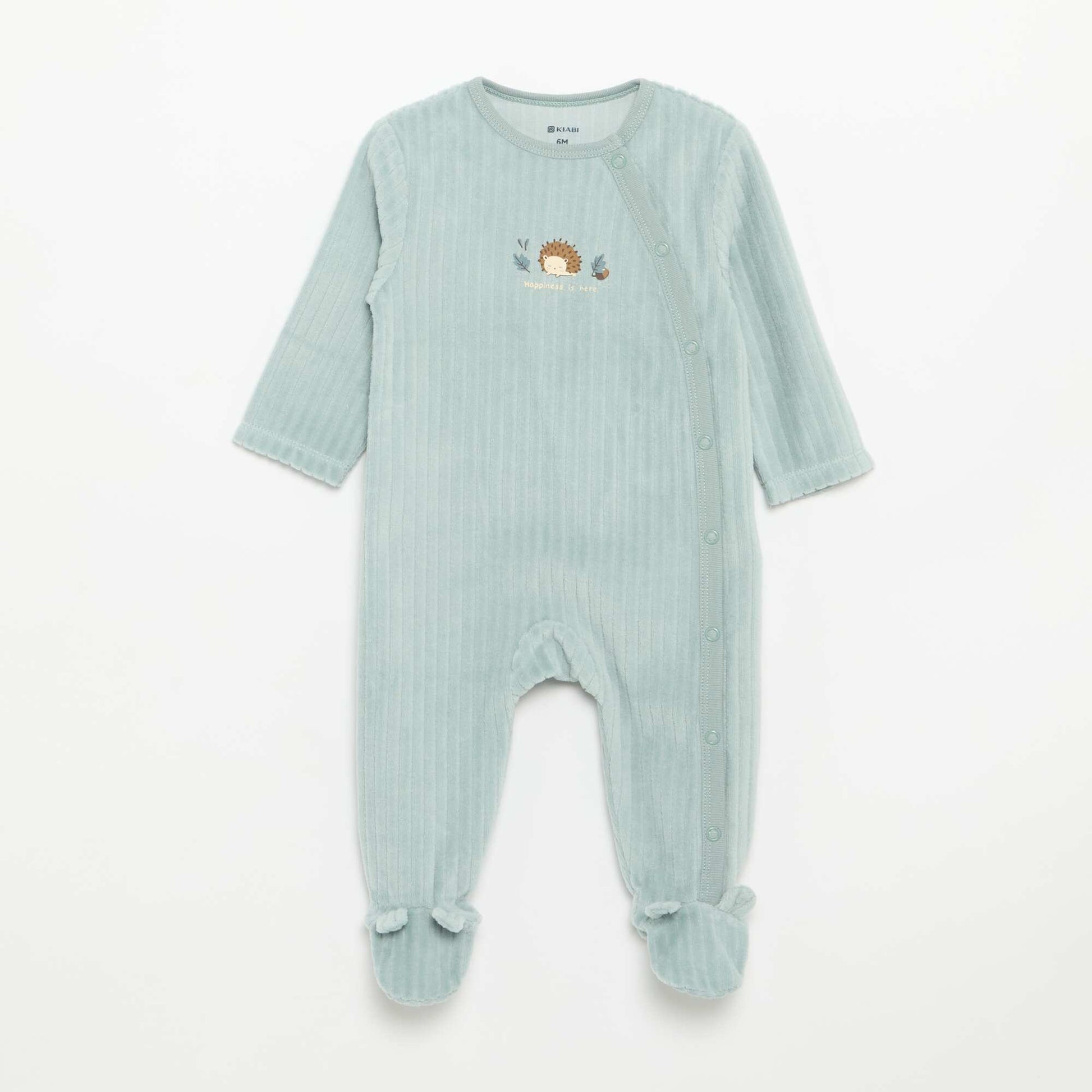 2-Pack Velvet Footed Sleepsuits BLUE