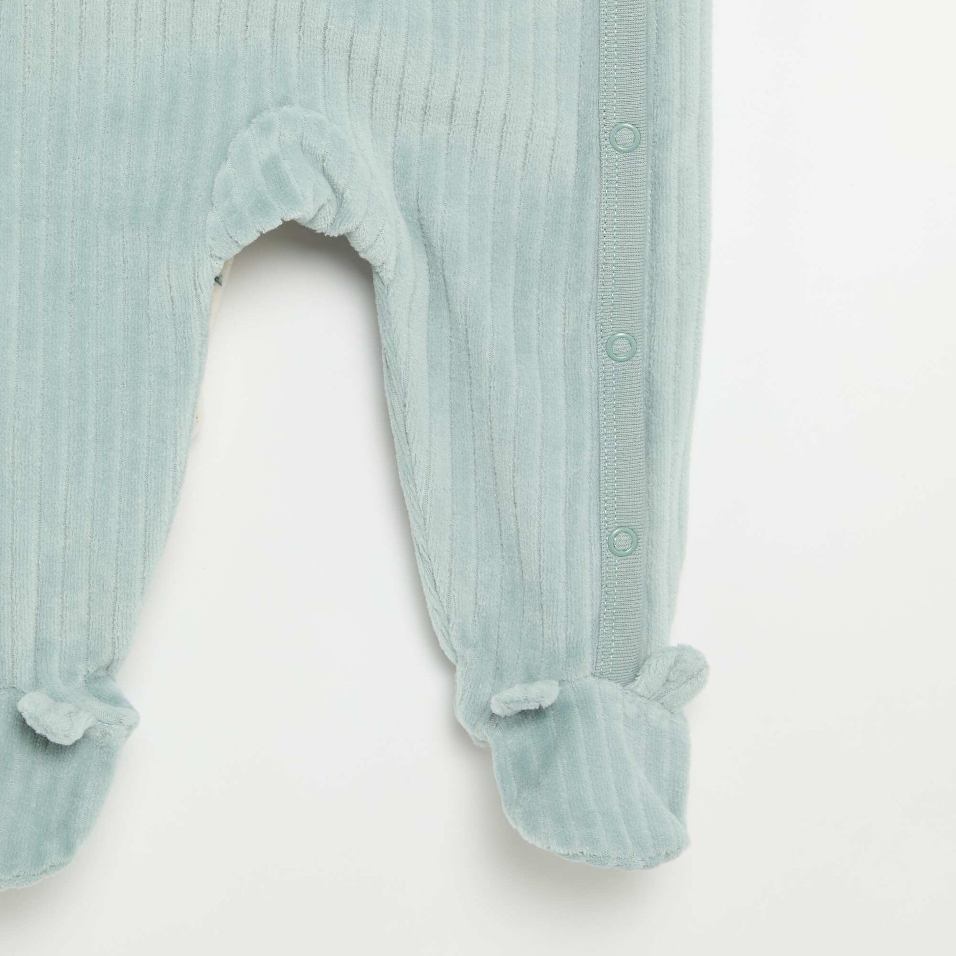 2-Pack Velvet Footed Sleepsuits BLUE