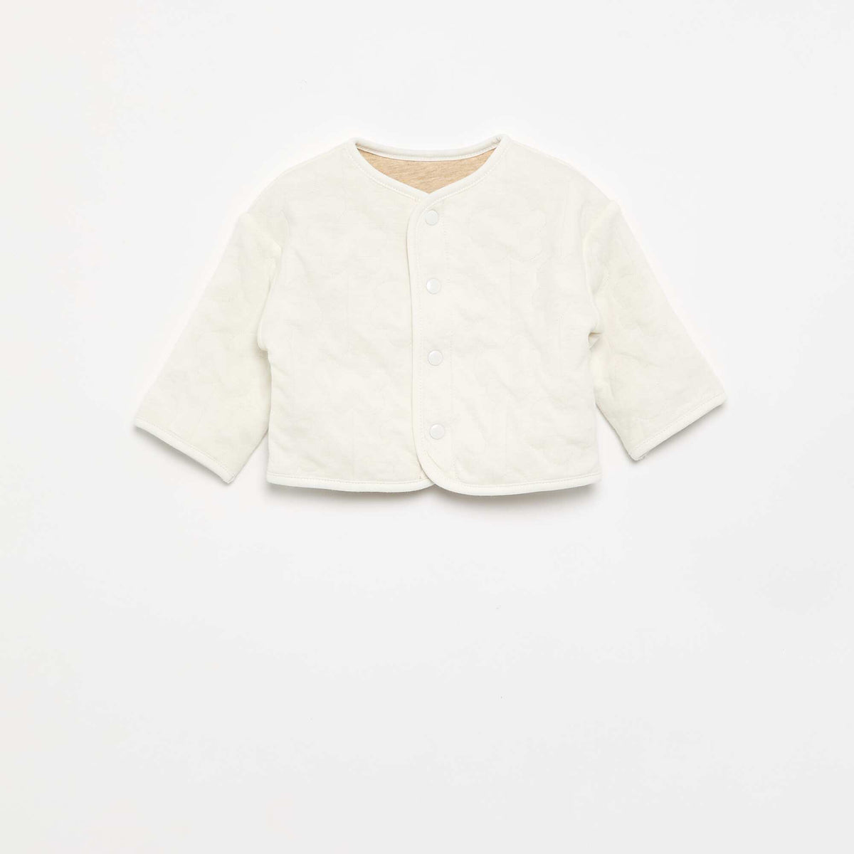 Reversible quilted snap-button jacket WHITE