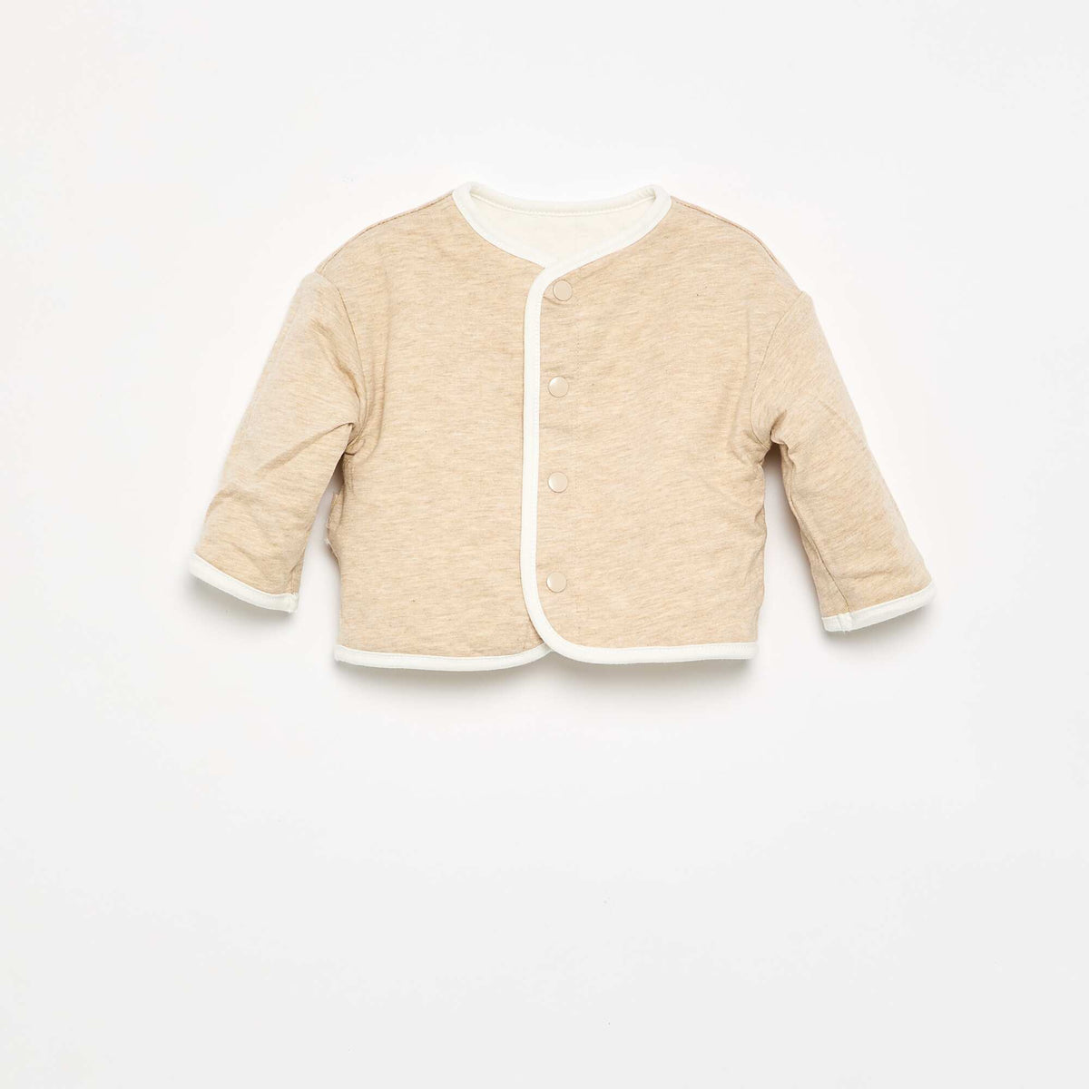 Reversible quilted snap-button jacket WHITE