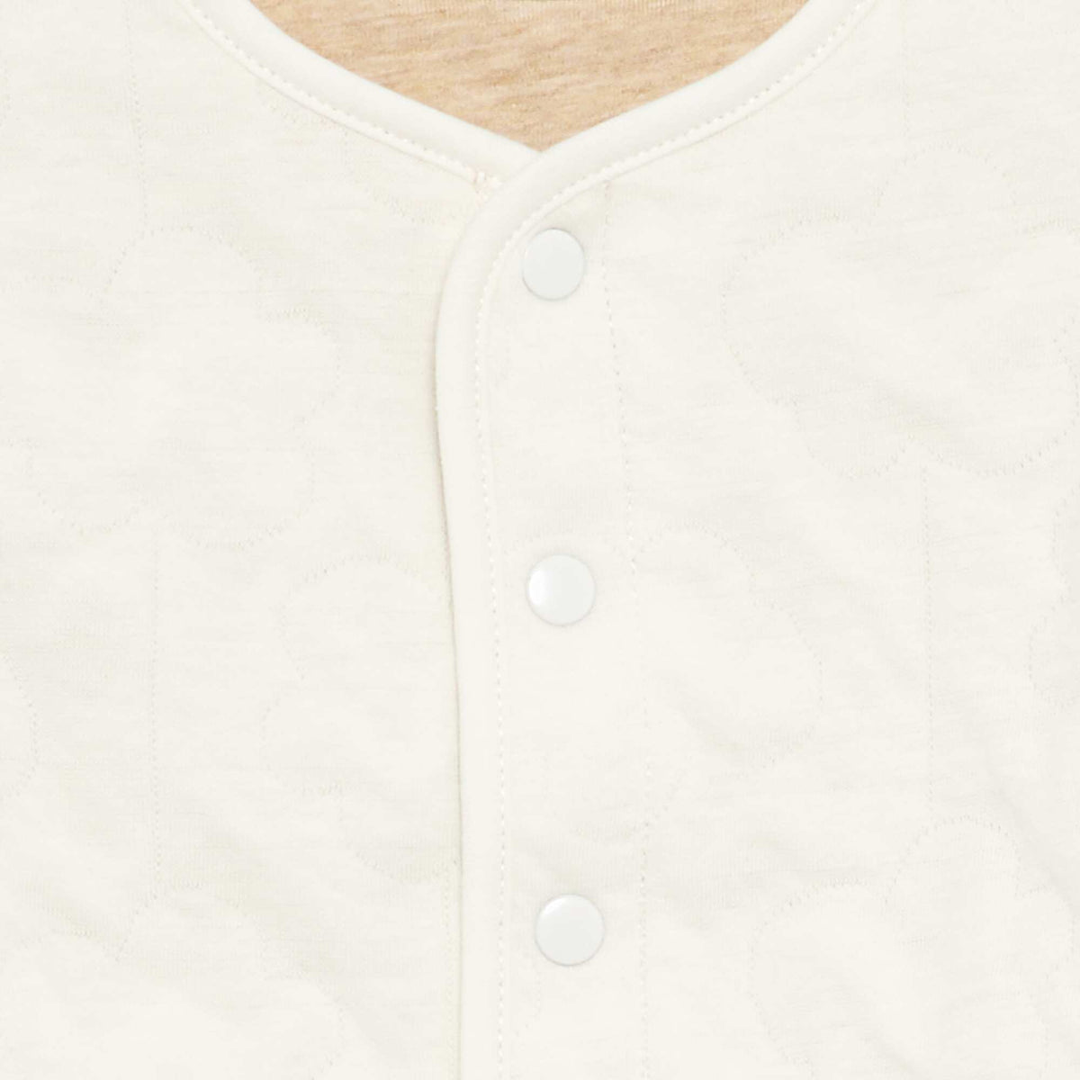 Reversible quilted snap-button jacket WHITE