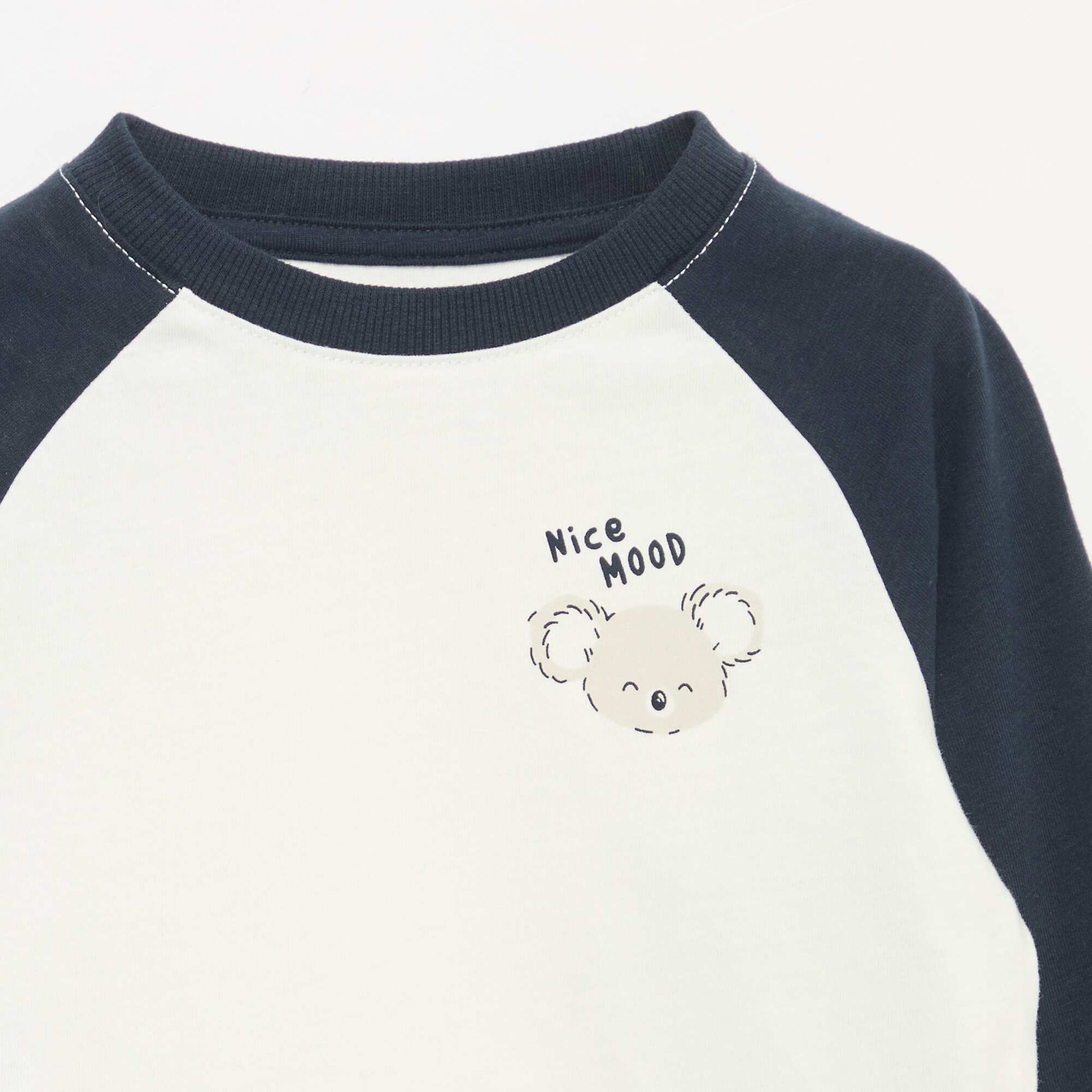 Long-sleeved raglan T-shirt BLUE