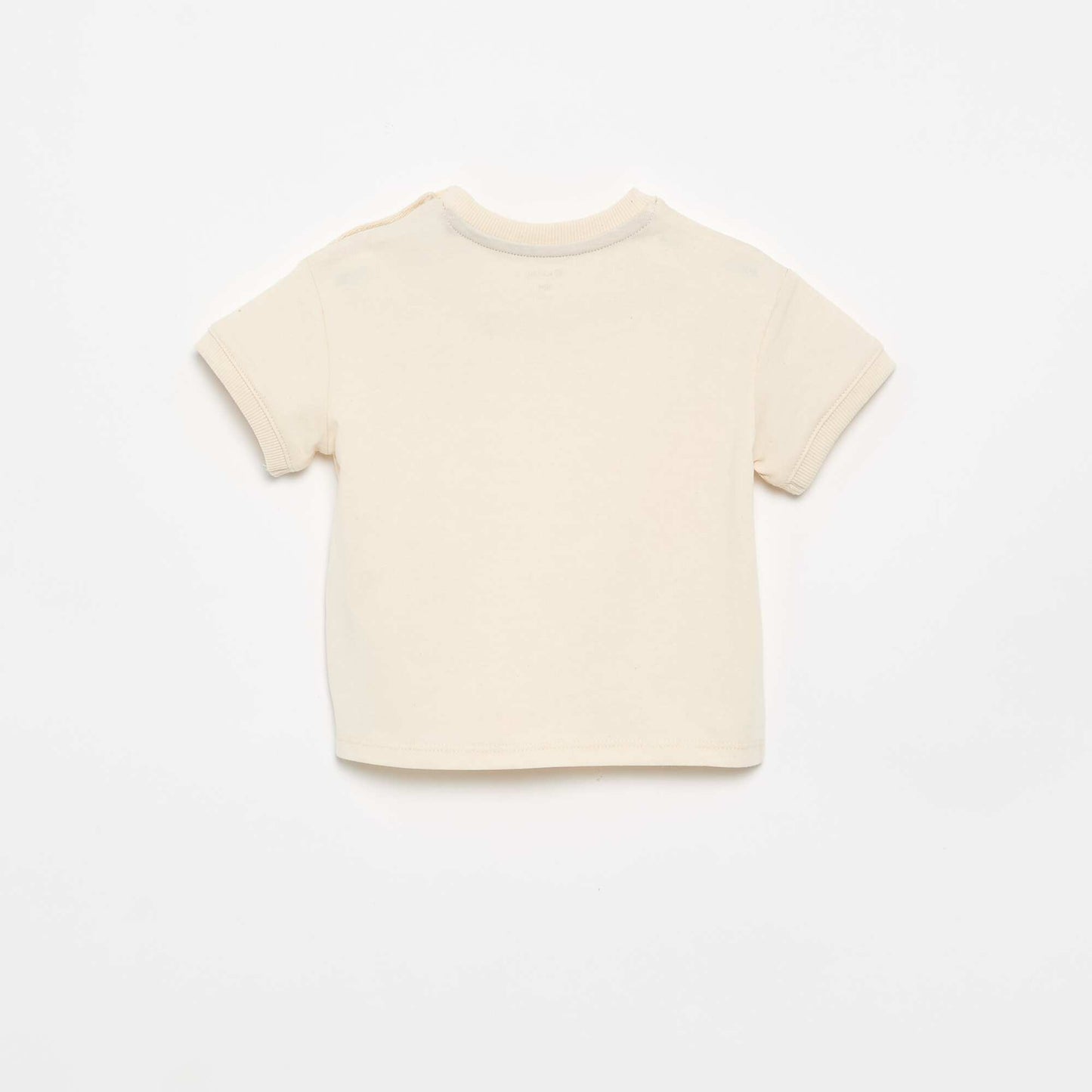 Short-sleeved fun print t-shirt BEIGE