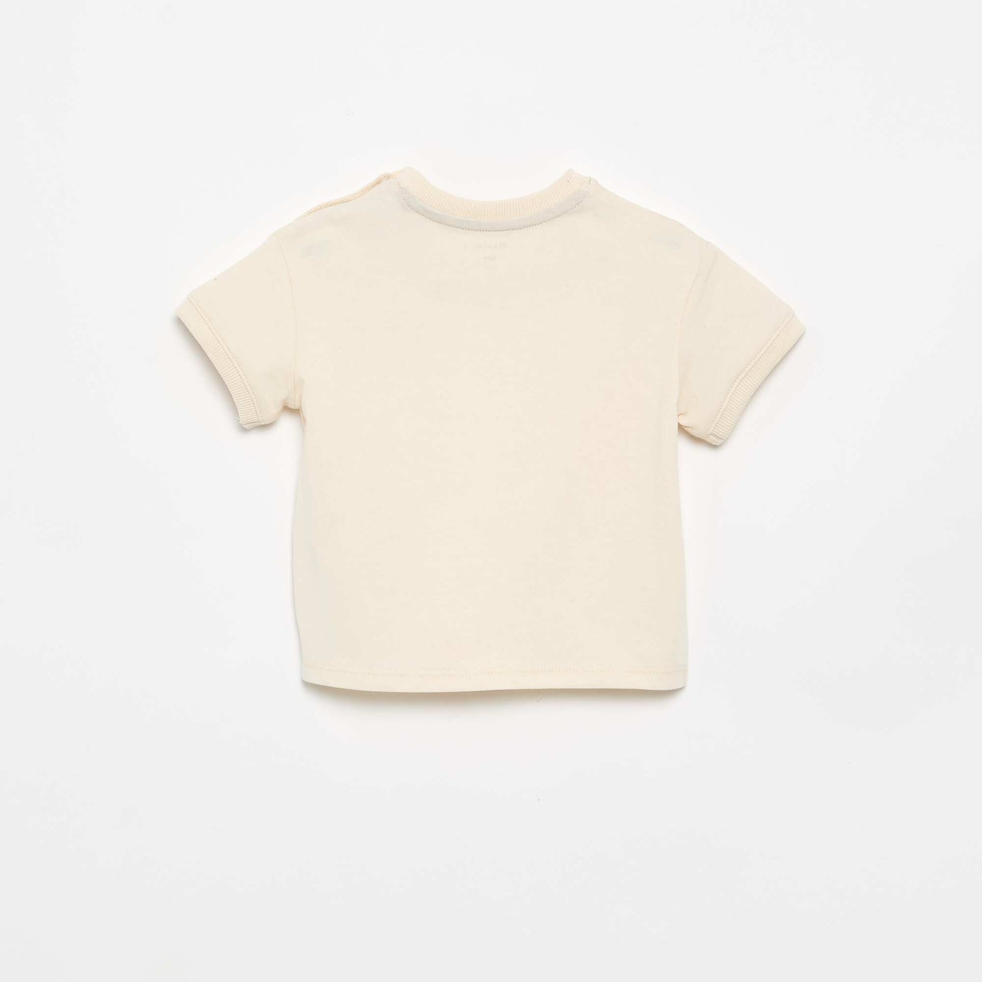Short-sleeved fun print t-shirt BEIGE