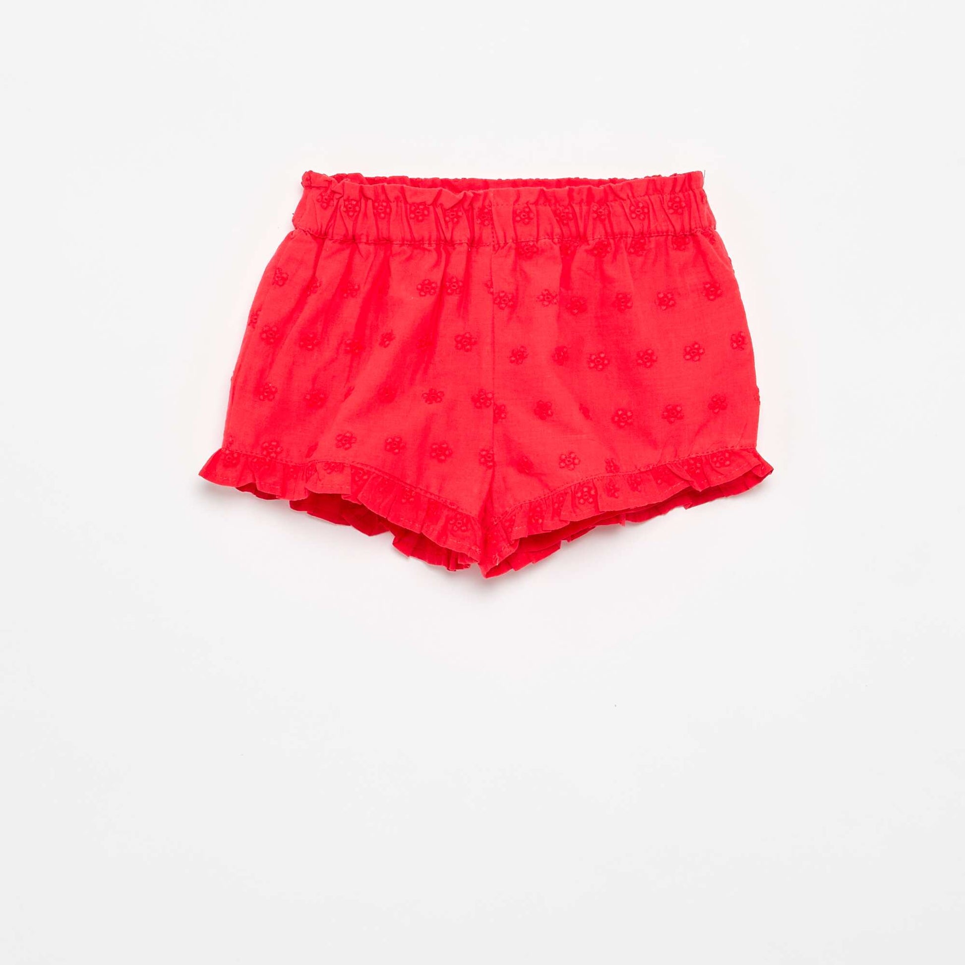 Sleeveless Blouse and Shorts Set RED