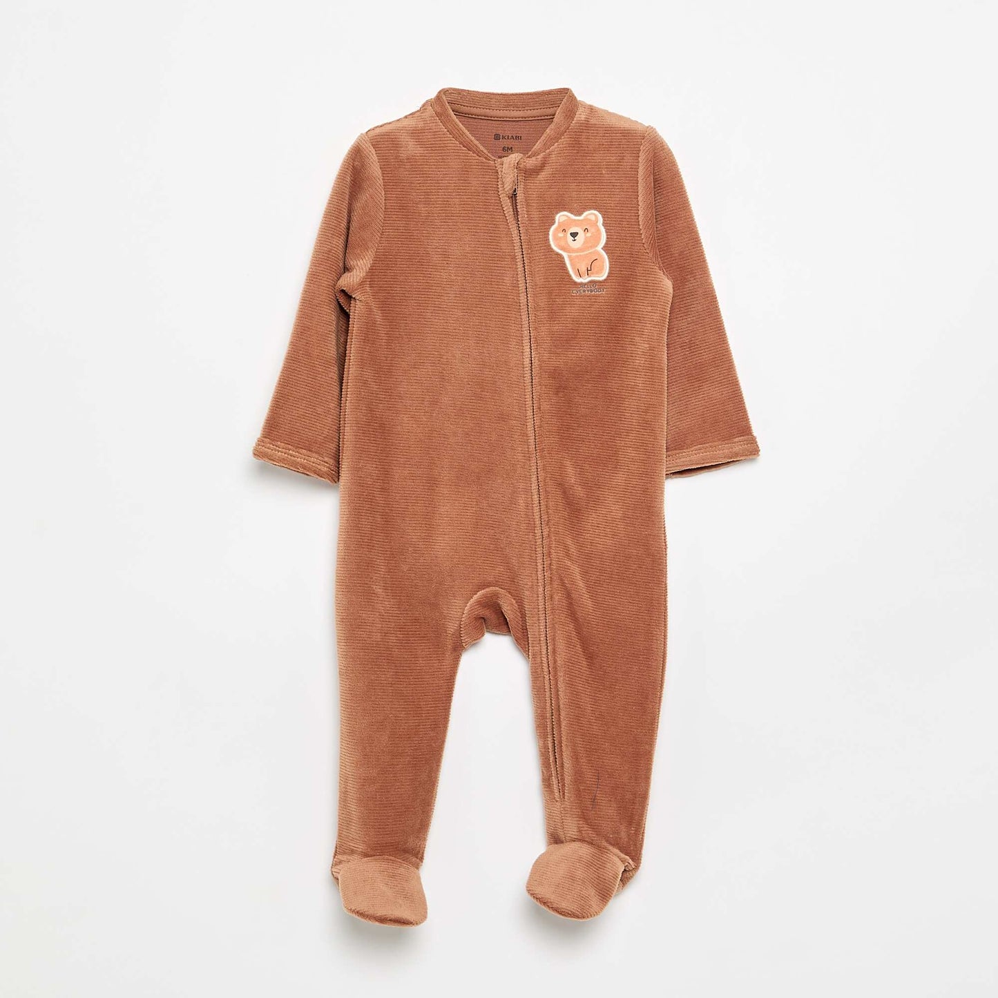 Snuggly Velvet Baby Sleepsuit BROWN