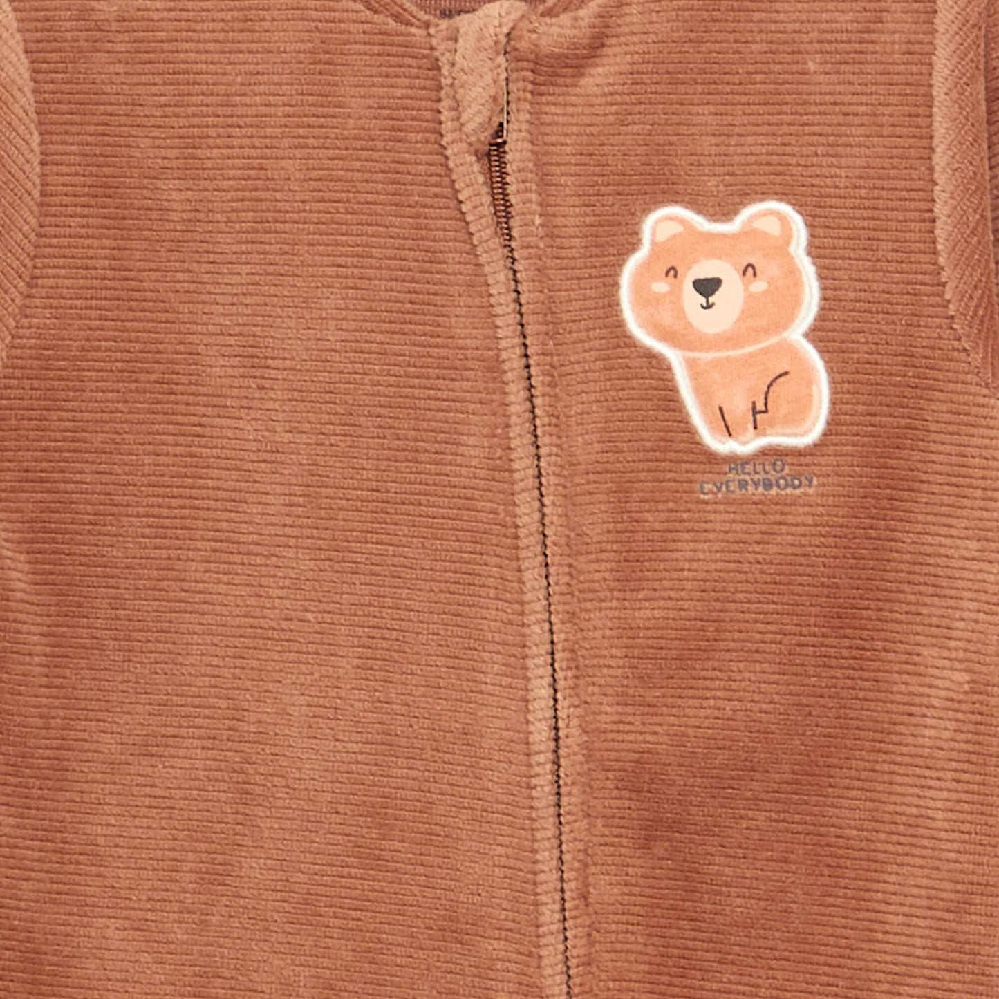 Snuggly Velvet Baby Sleepsuit BROWN