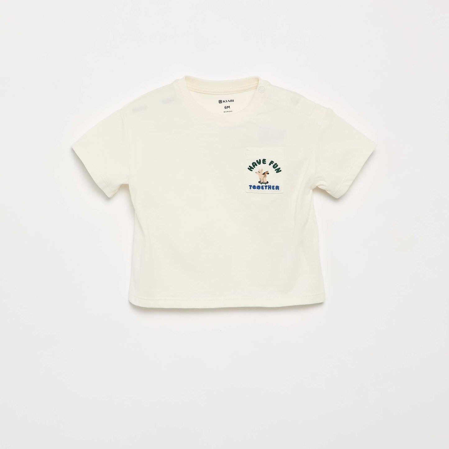 2-Piece T-shirt and Denim Pants Set WHITE