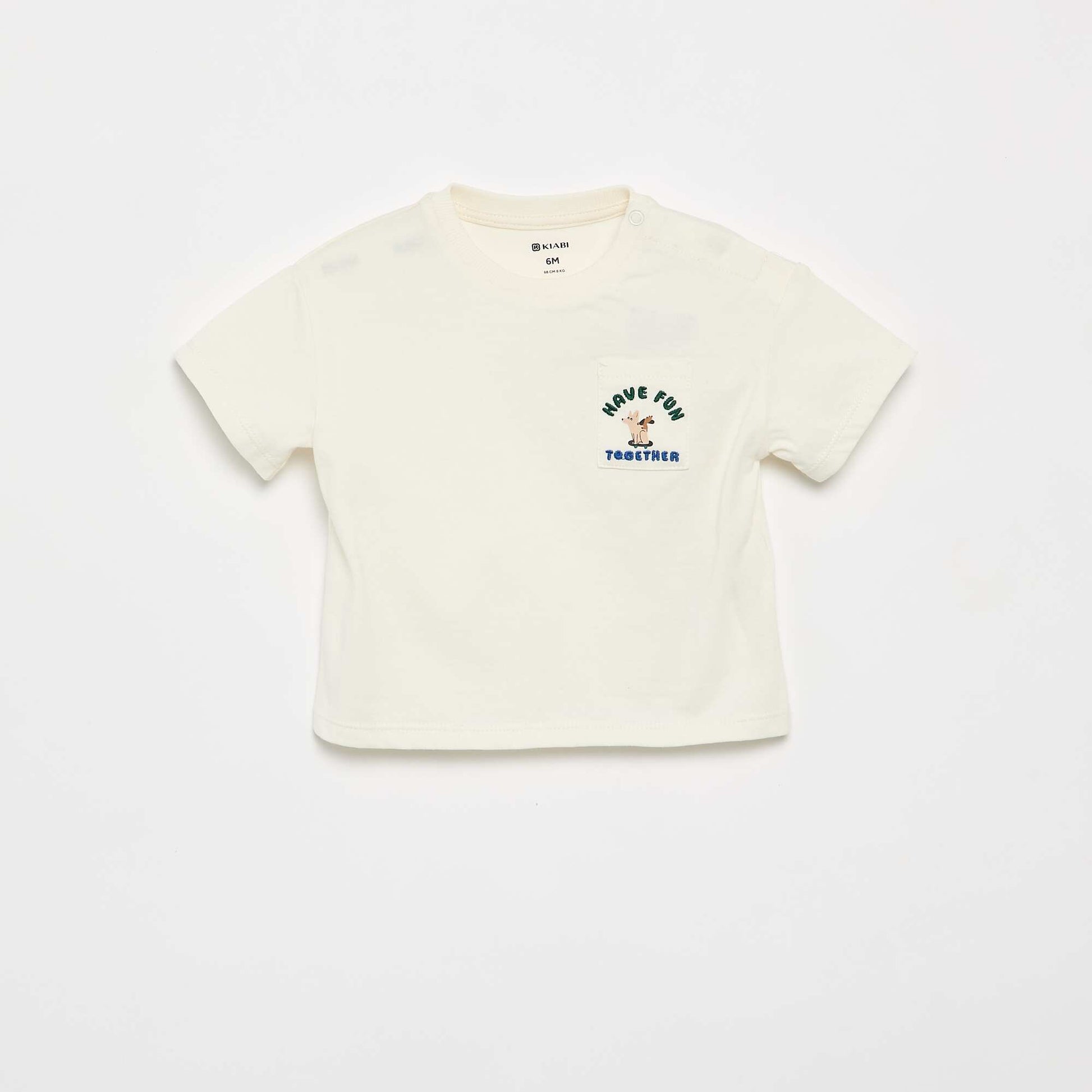 2-Piece T-shirt and Denim Pants Set WHITE