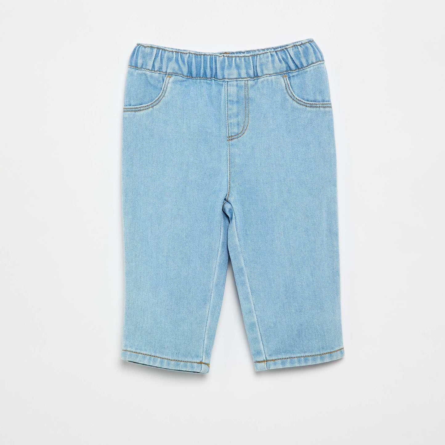 2-Piece T-shirt and Denim Pants Set WHITE