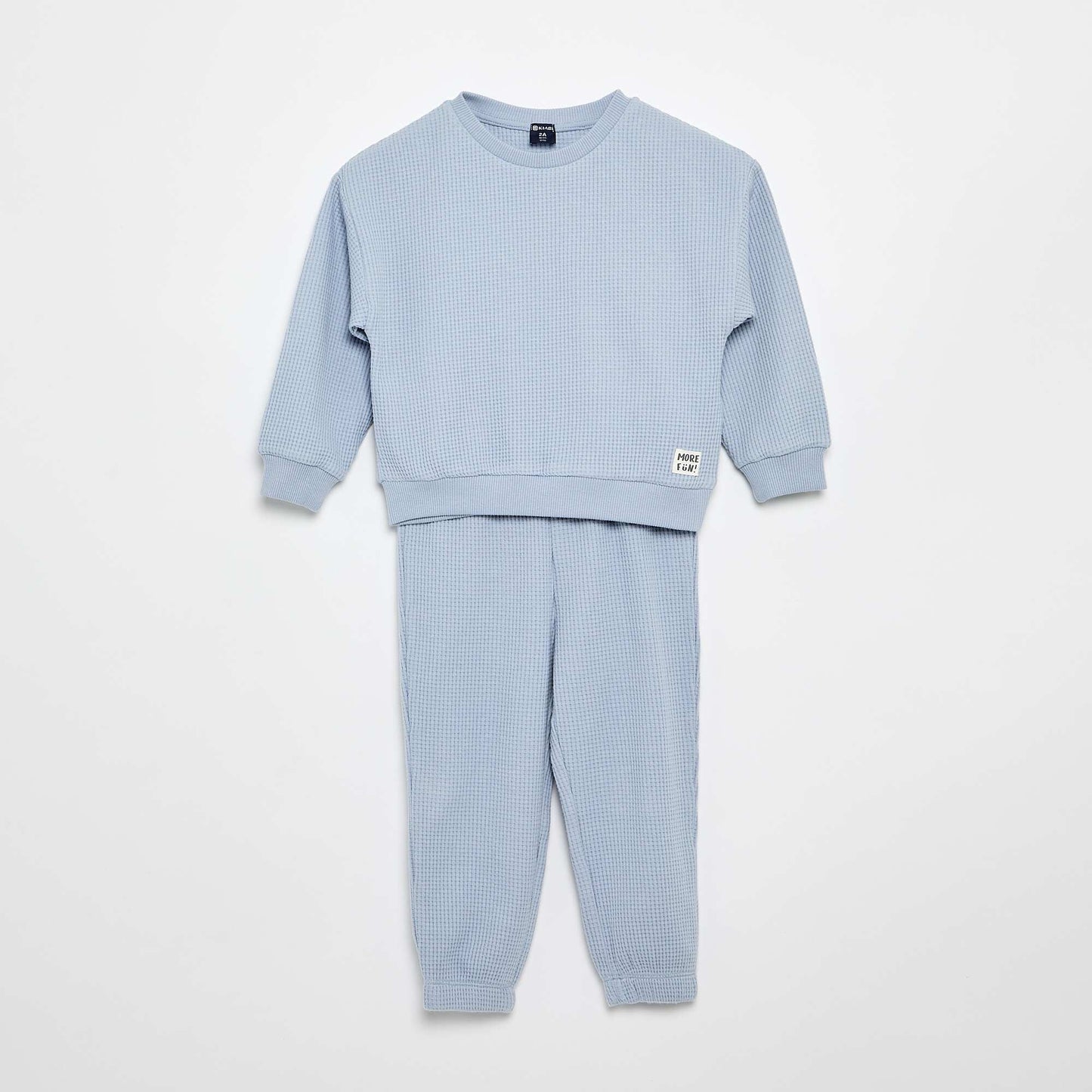 Waffle knit jogging set - 2 pieces BLUE