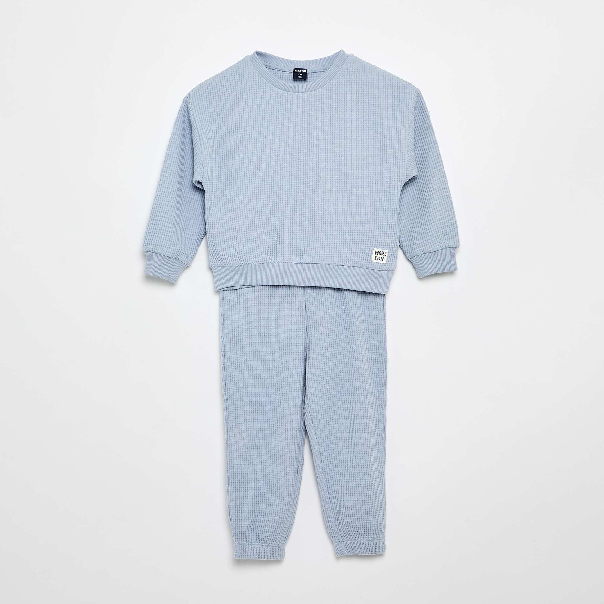 Waffle knit jogging set - 2 pieces BLUE