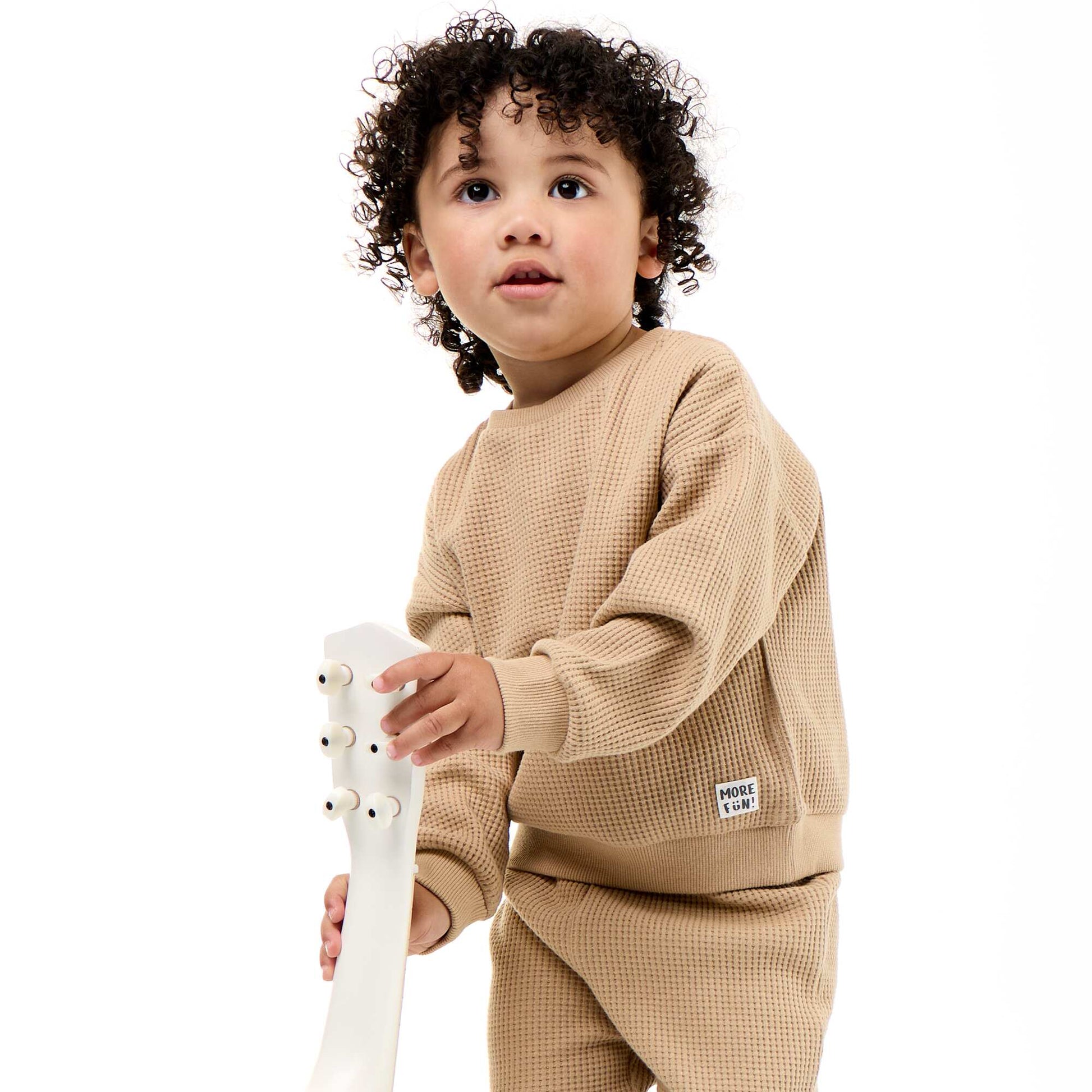 Waffle knit jogging set - 2 pieces BEIGE