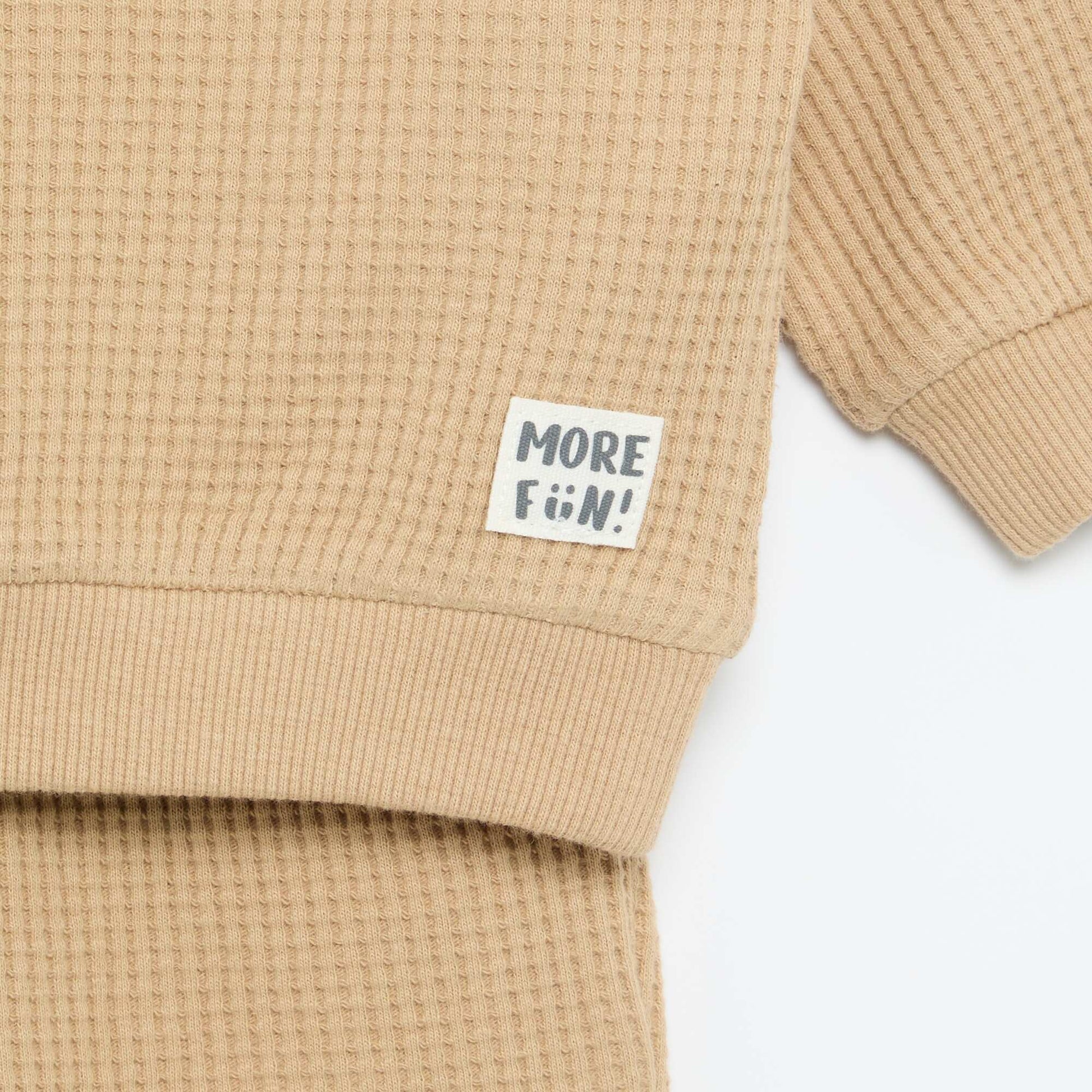 Waffle knit jogging set - 2 pieces BEIGE