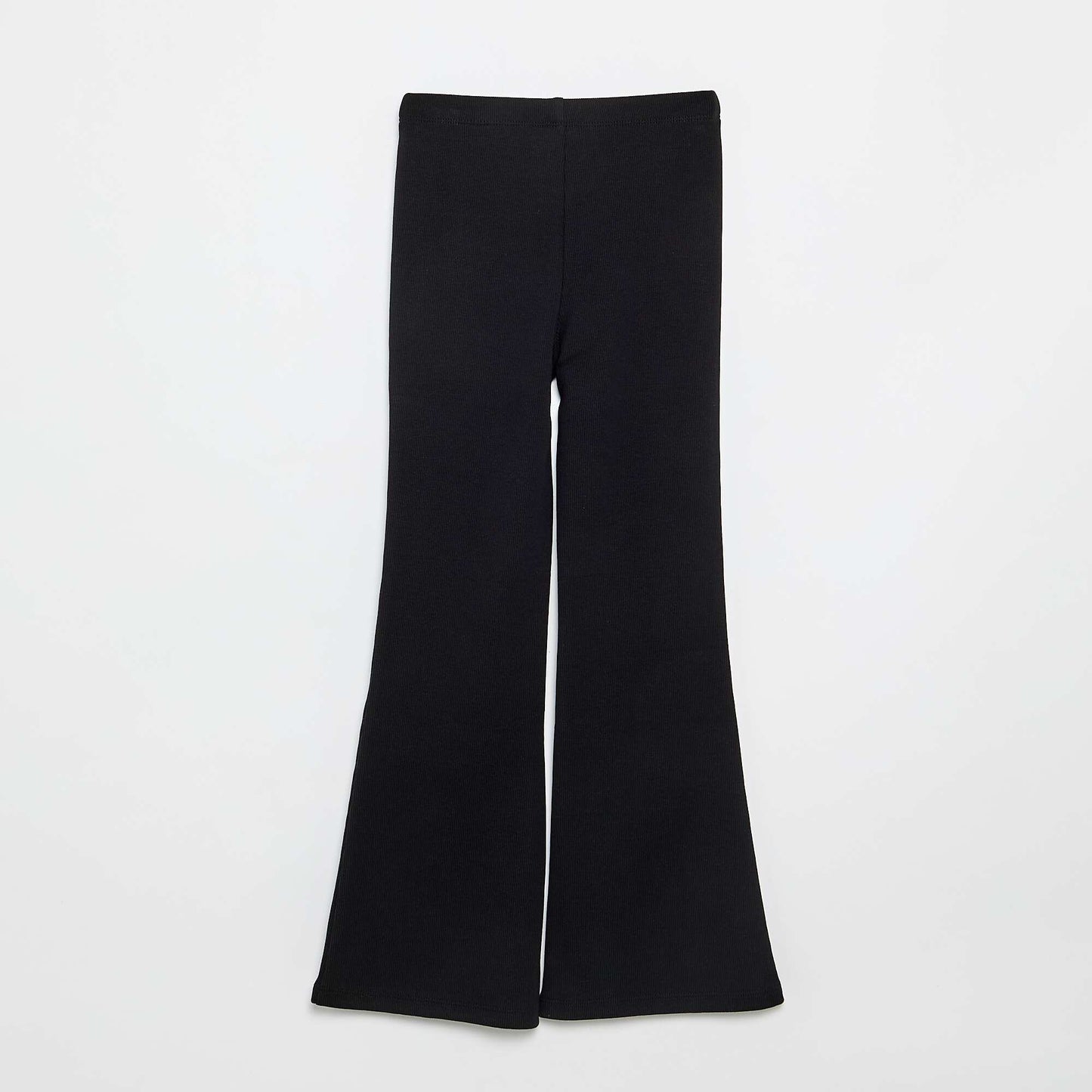 Ribbed flare leggings BLACK