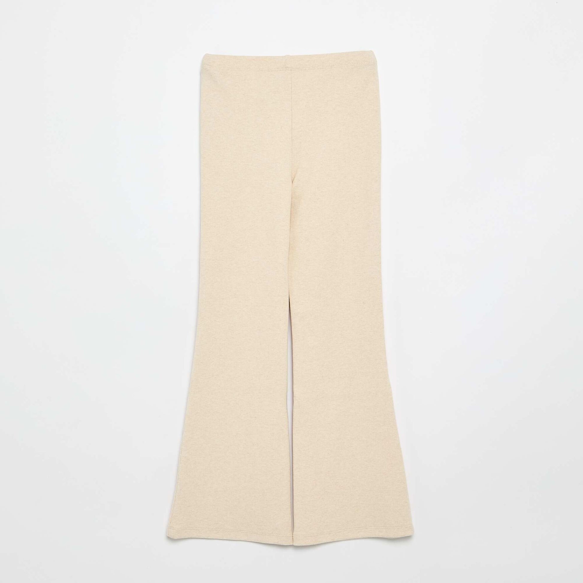 Ribbed flare leggings BEIGE