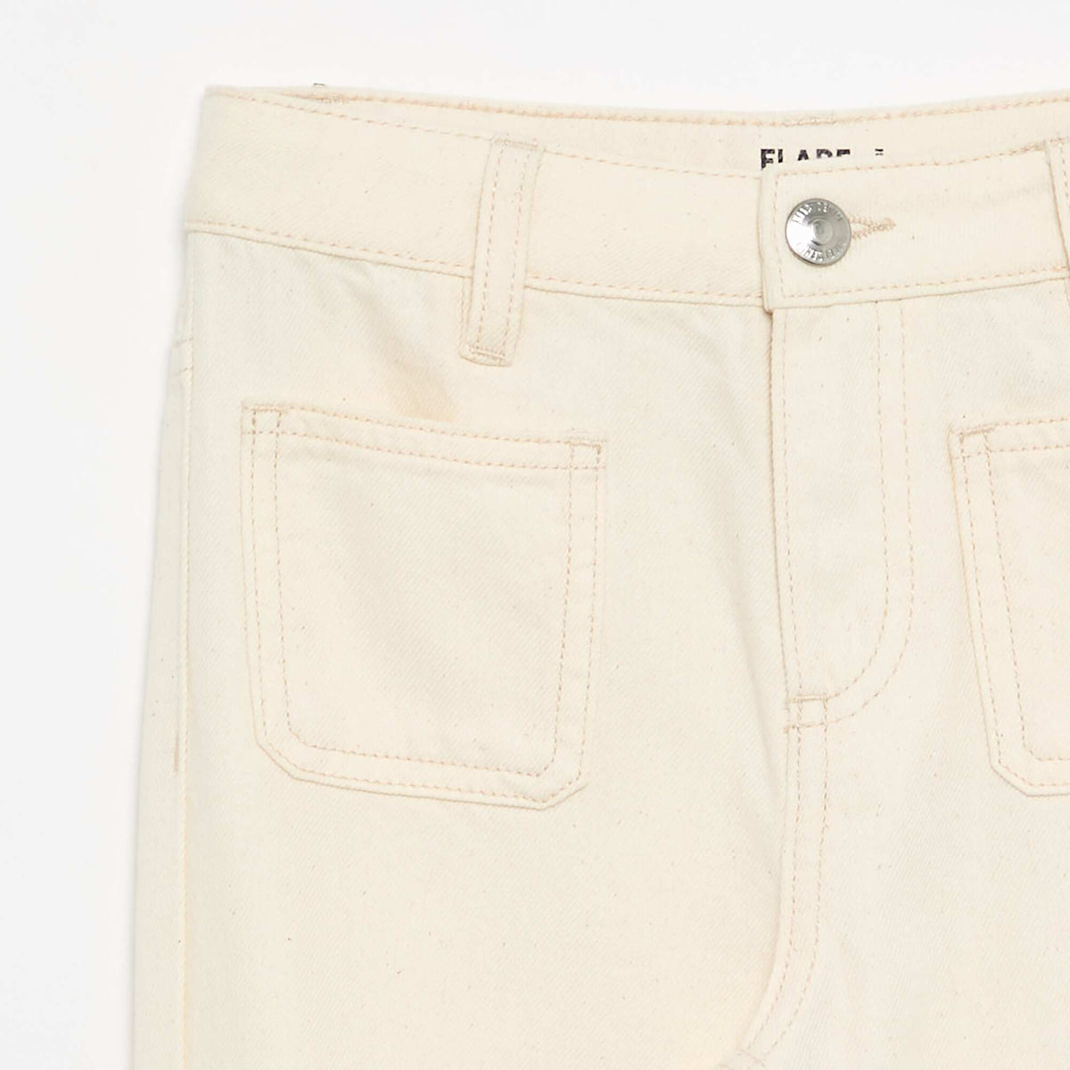 Denim Flare Trousers WHITE