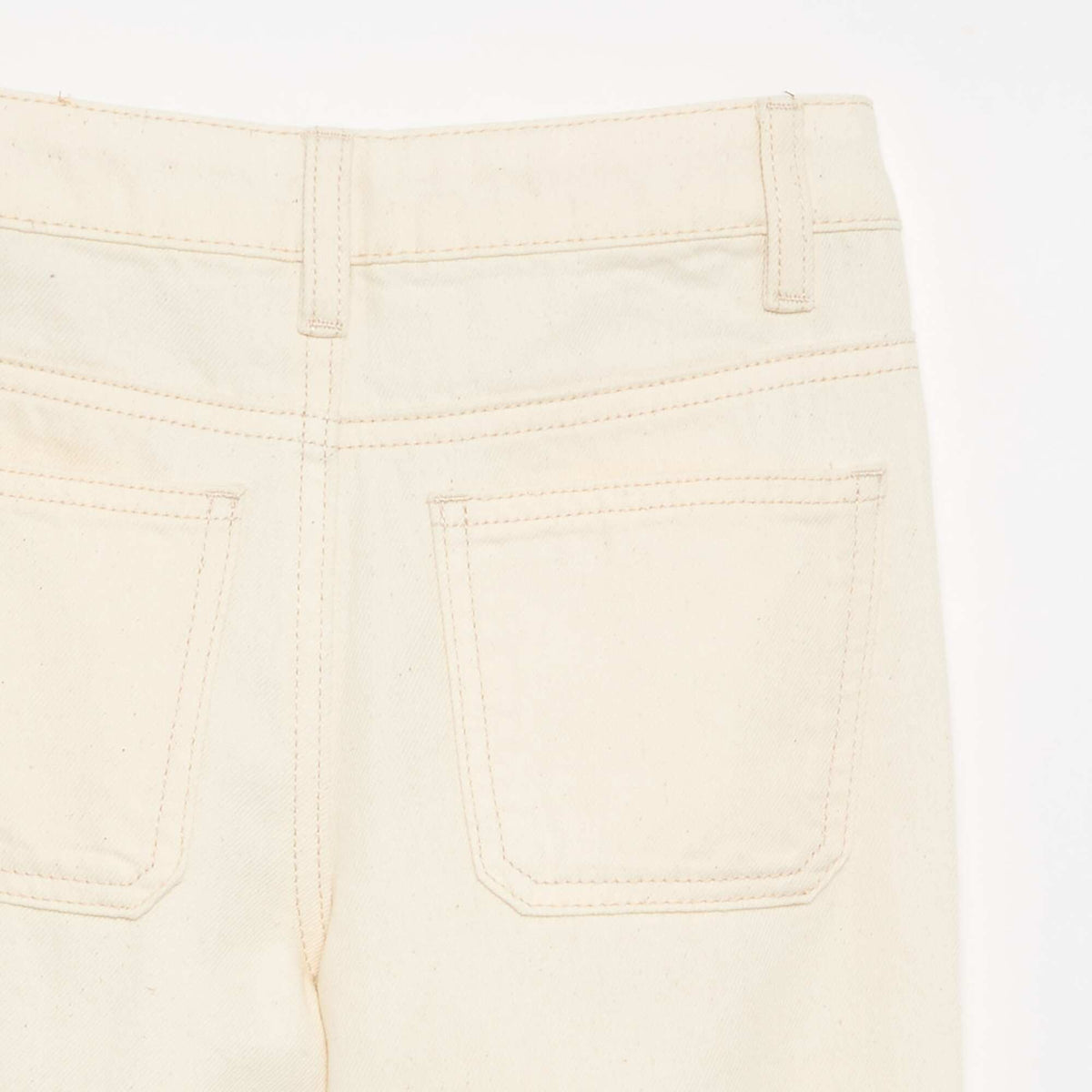 Denim Flare Trousers WHITE