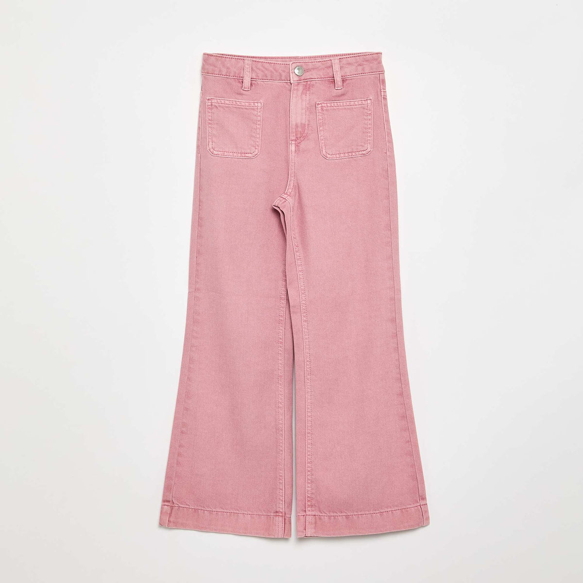 Denim Flare Trousers PINK