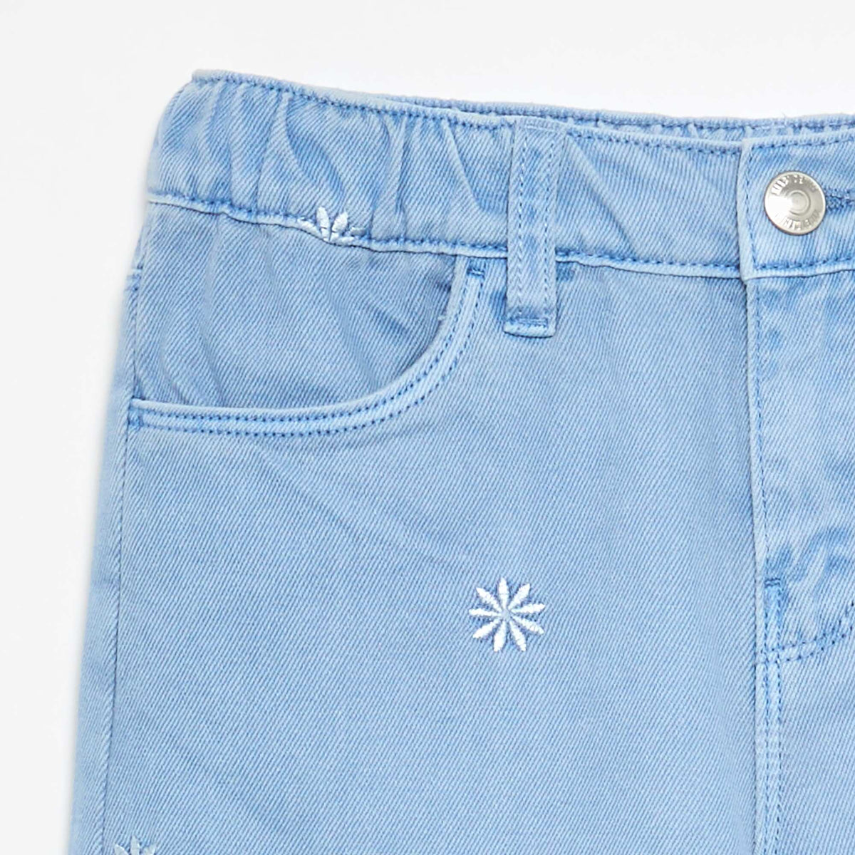 Embroidered Denim Pants BLUE