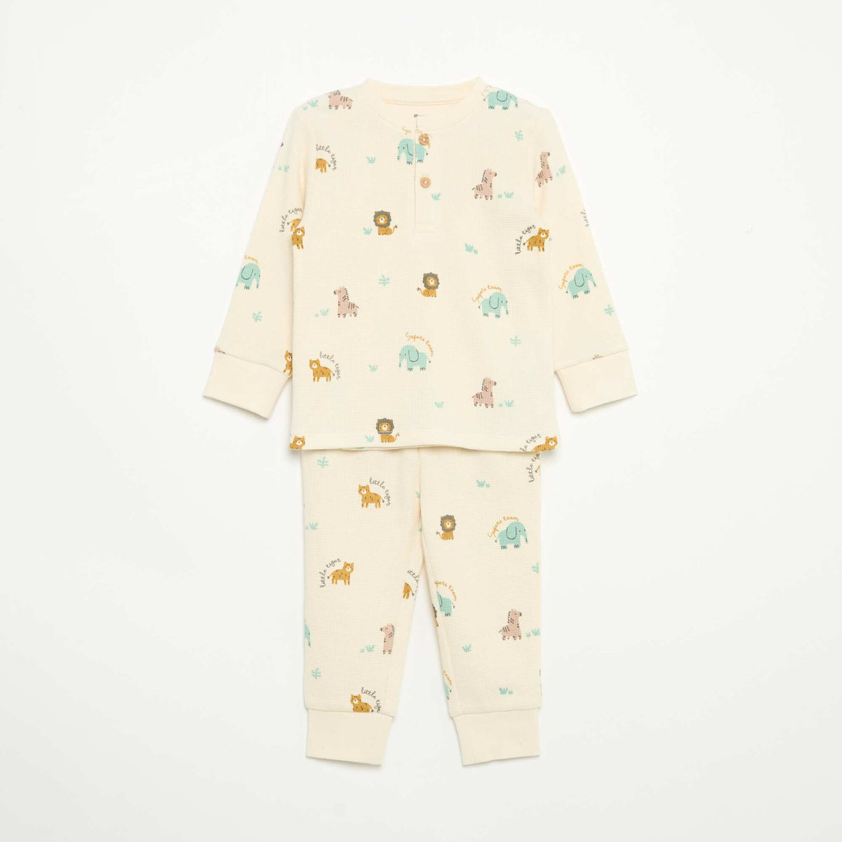 2-piece pajamas - Long-sleeved T-shirt + pants BEIGE