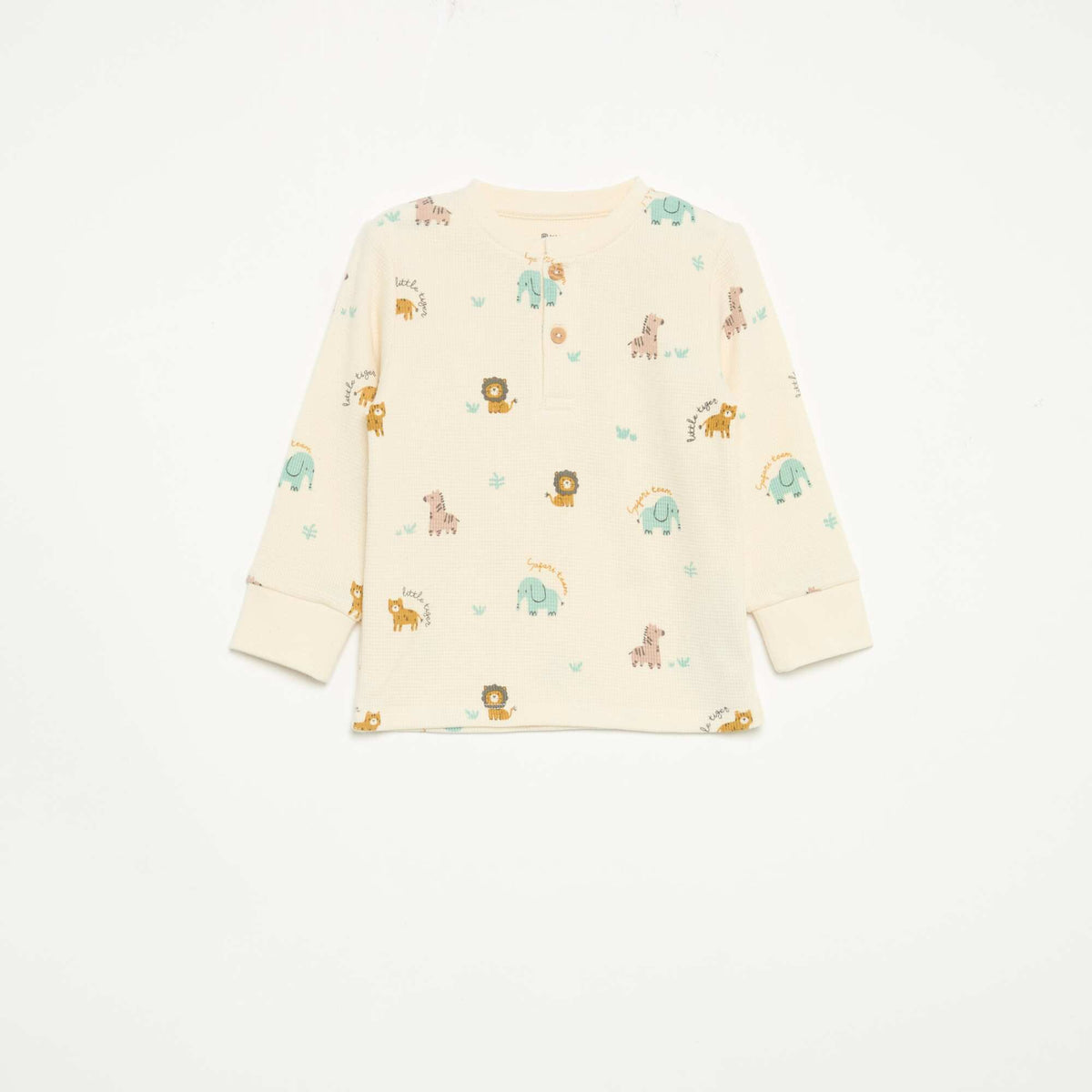 2-piece pajamas - Long-sleeved T-shirt + pants BEIGE