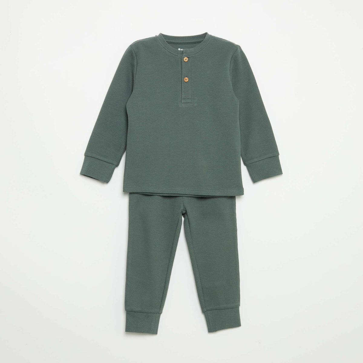 2-piece Pajamas - Long-sleeved T-shirt + Pants GREEN