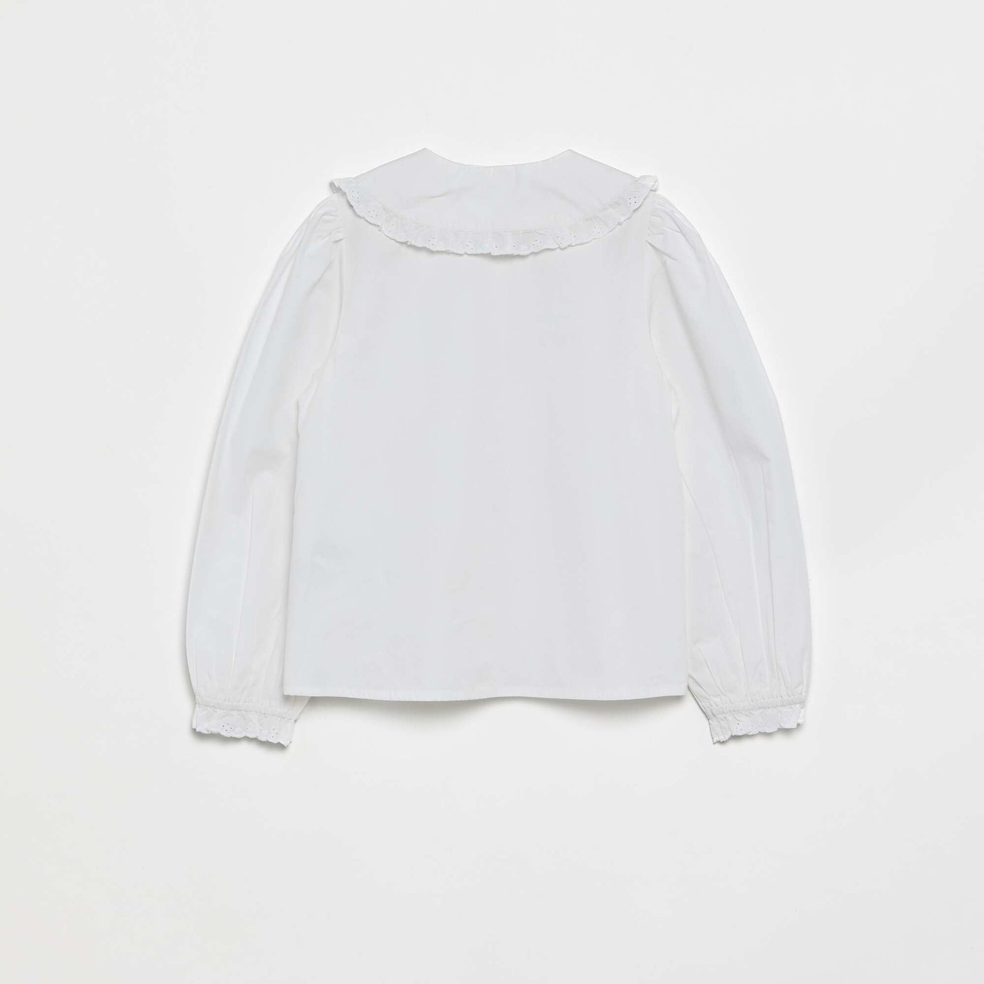 Blouse with large fancy collar WHITE