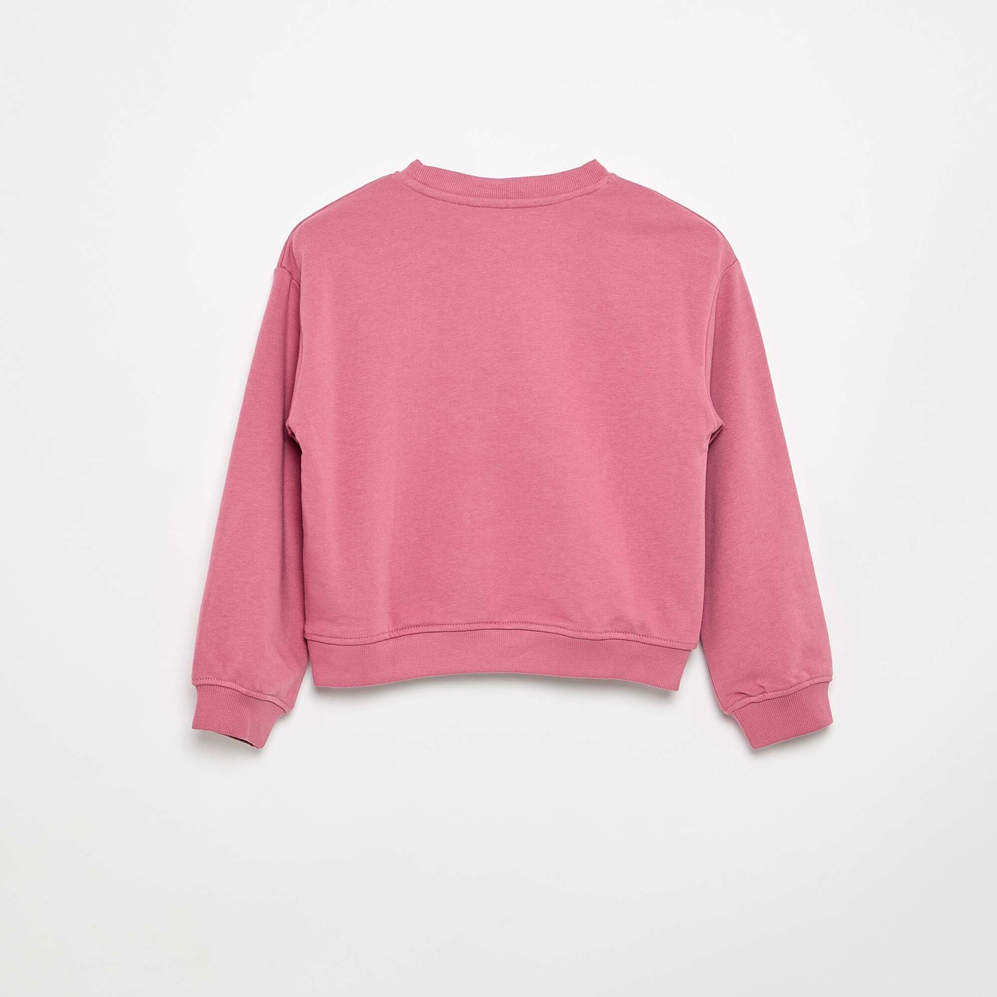 Fleece sweatshirt with chest print PINK