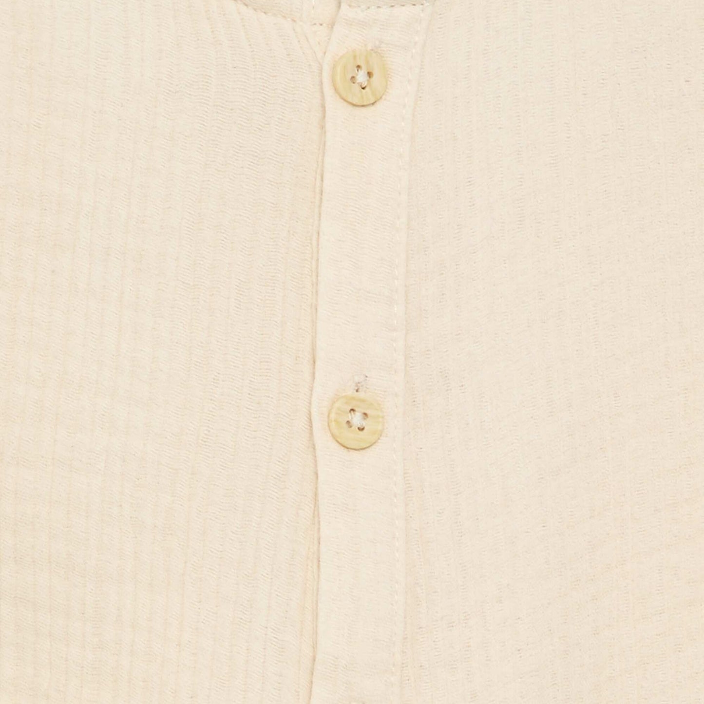 Long short-sleeved cotton gauze romper WHITE
