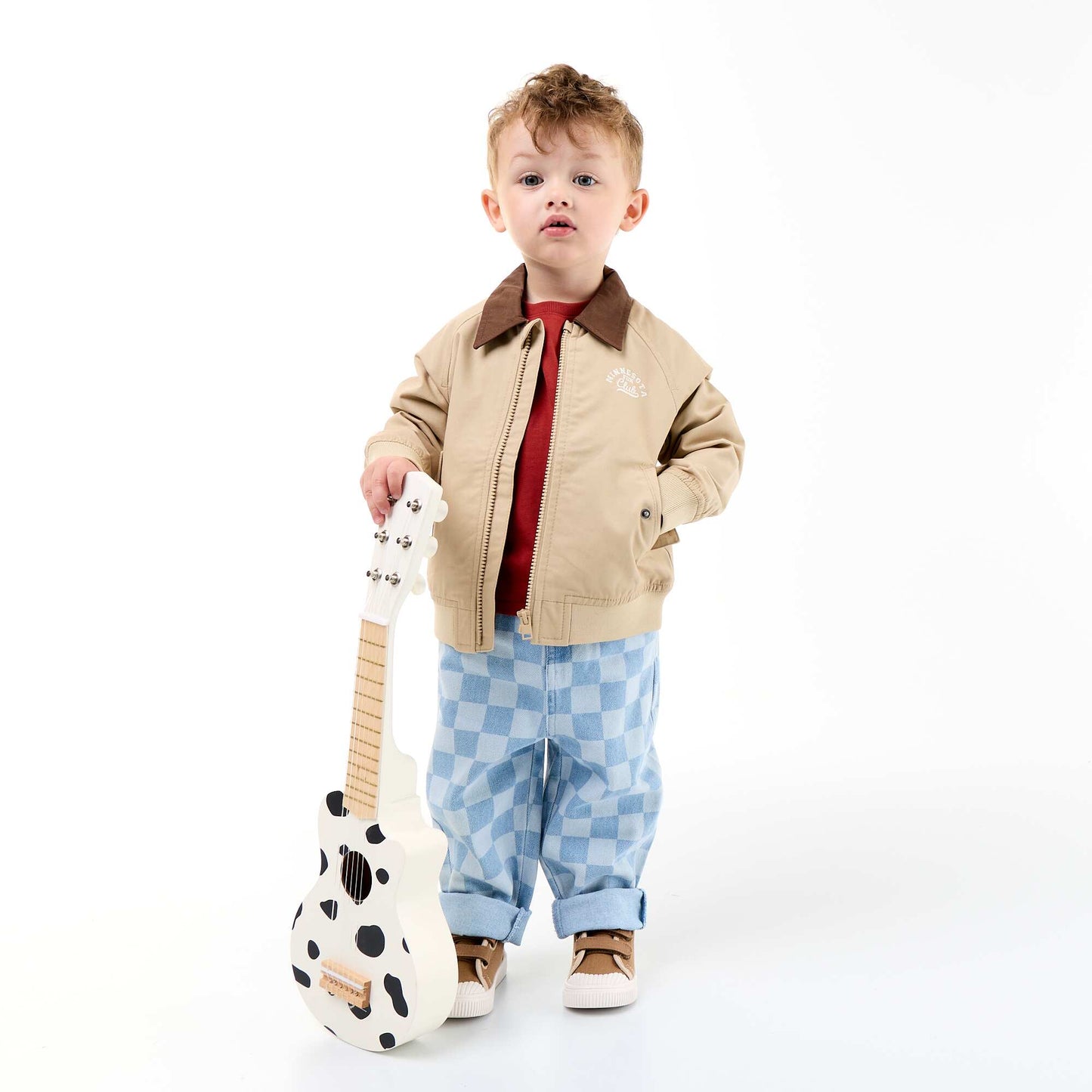 Zipped jacket with contrasting collar BEIGE