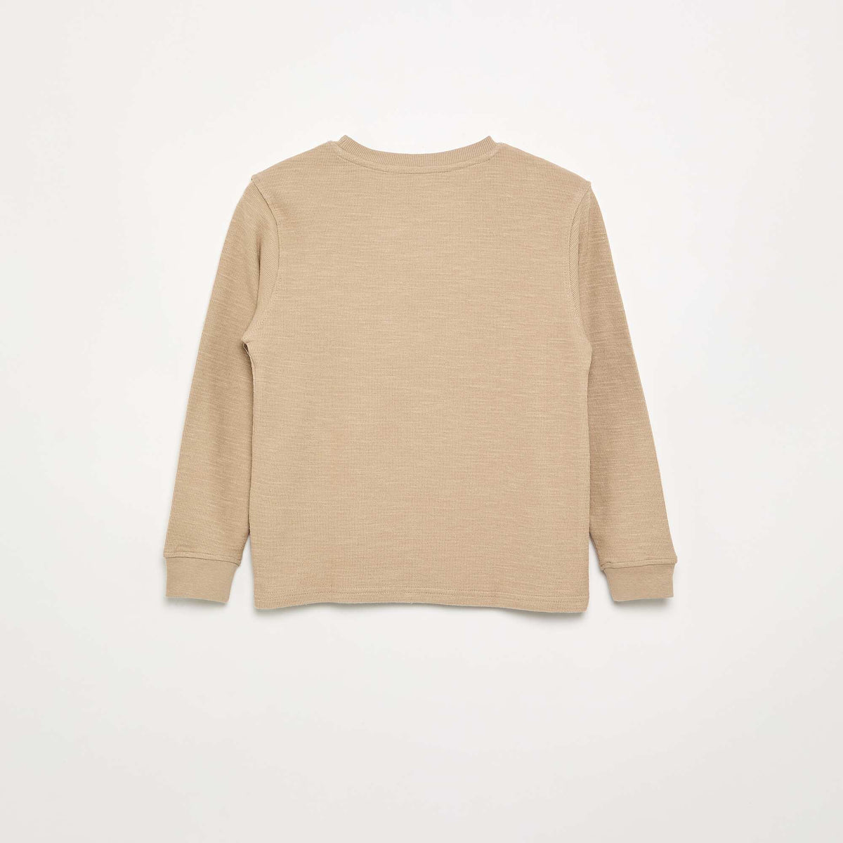 Plain long-sleeved sweater BEIGE