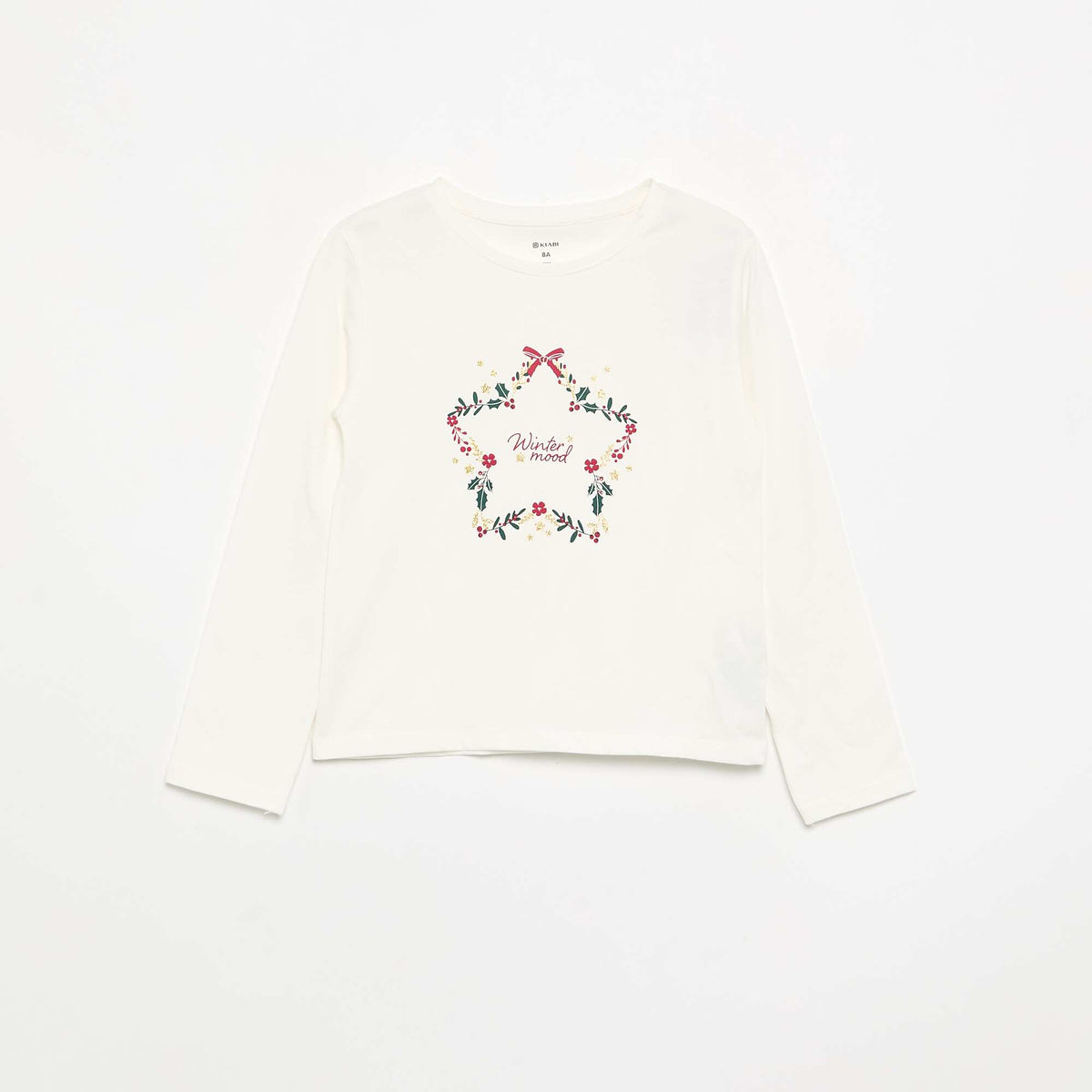 Long-sleeve printed T-shirt WHITE