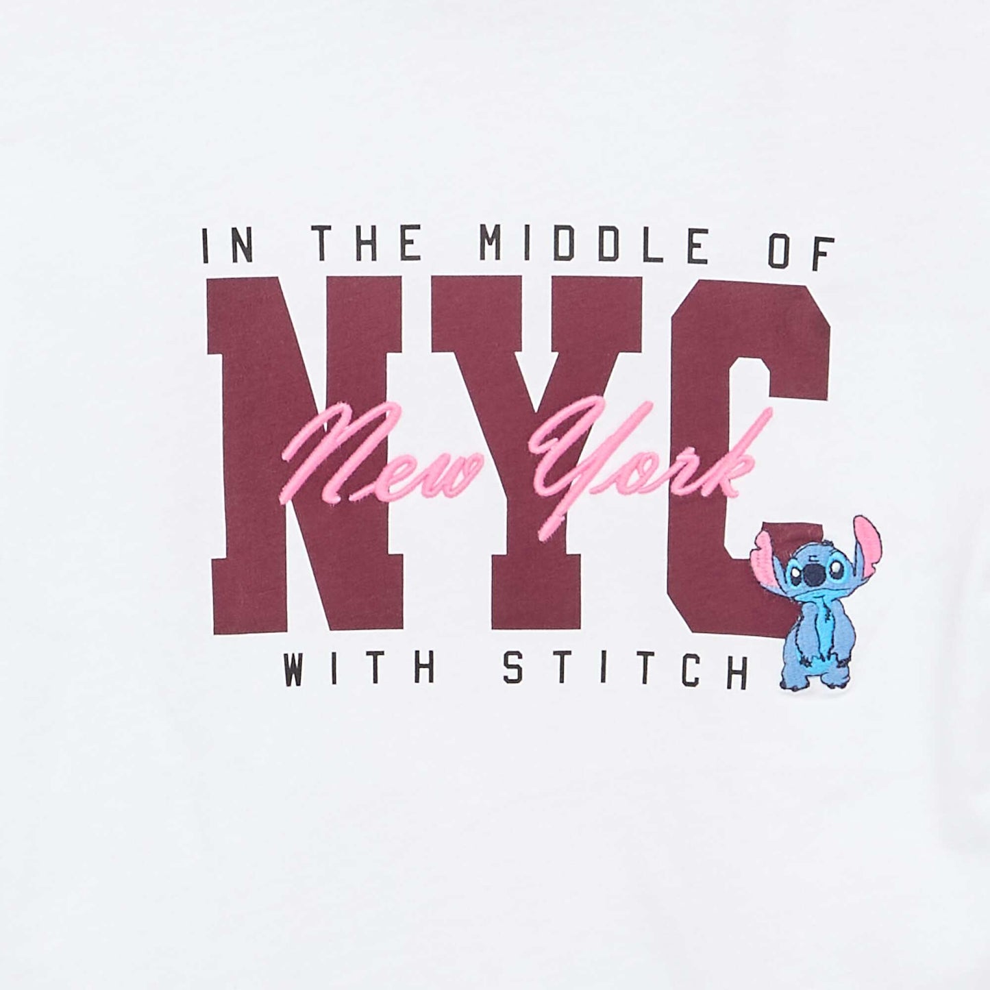 Short-sleeved 'Stitch' T-shirt WHITE