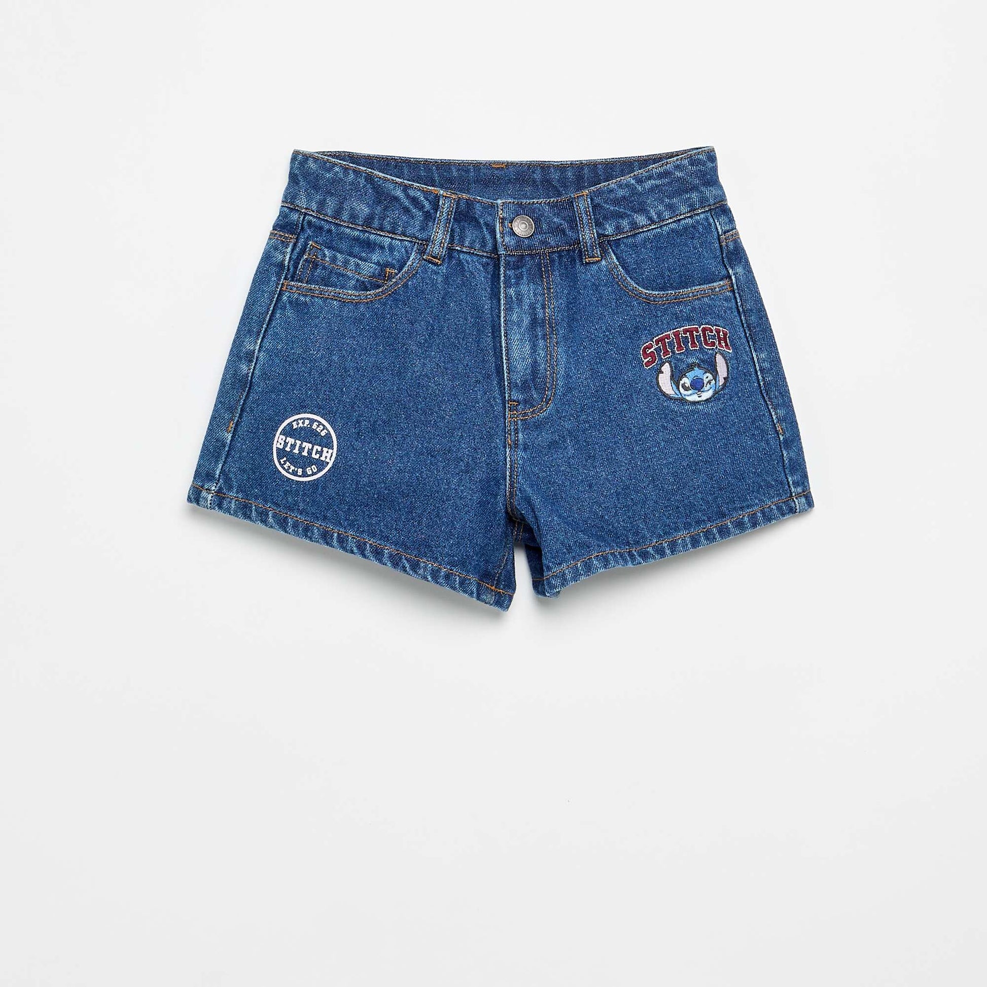 'Stitch' Denim Shorts BLUE
