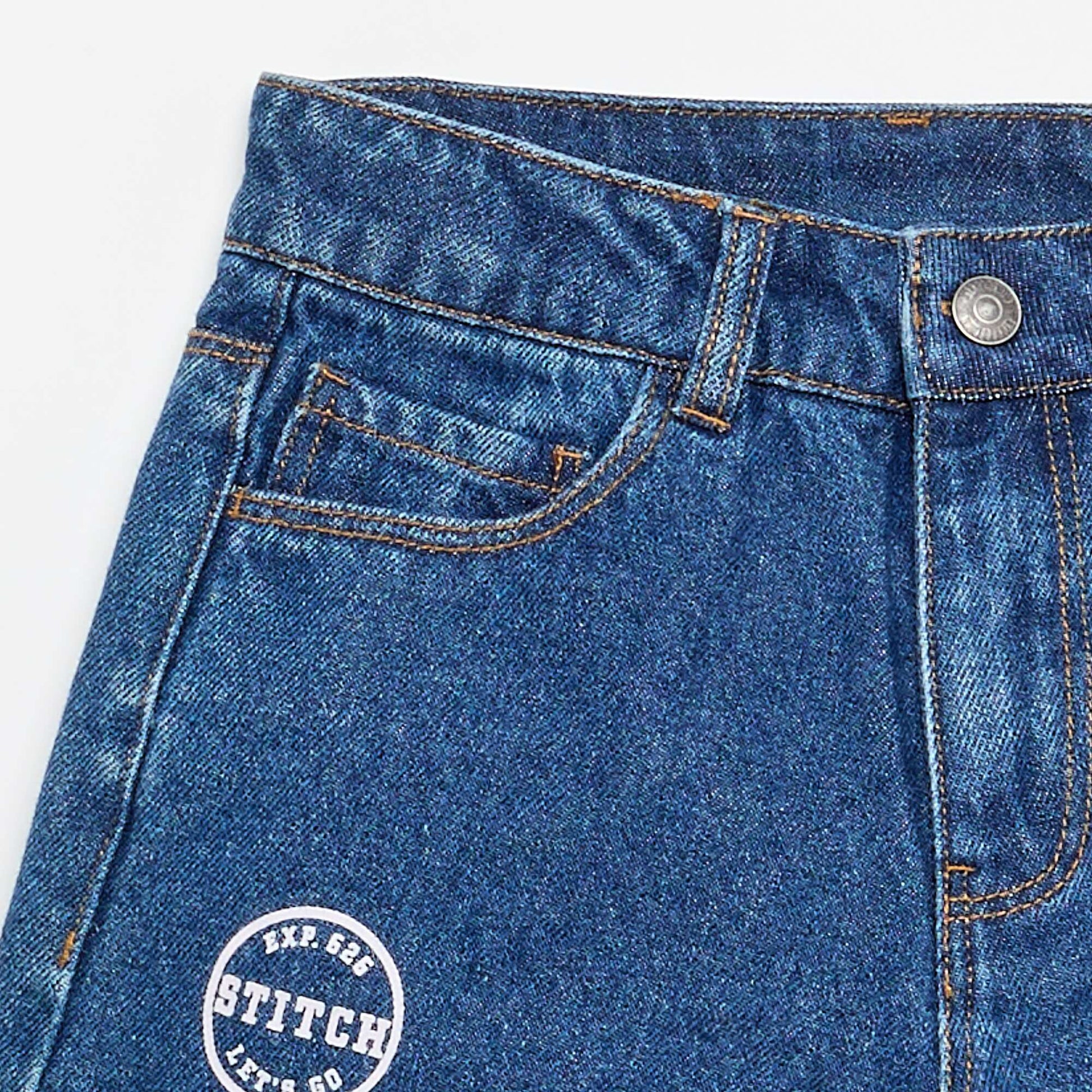 'Stitch' Denim Shorts BLUE