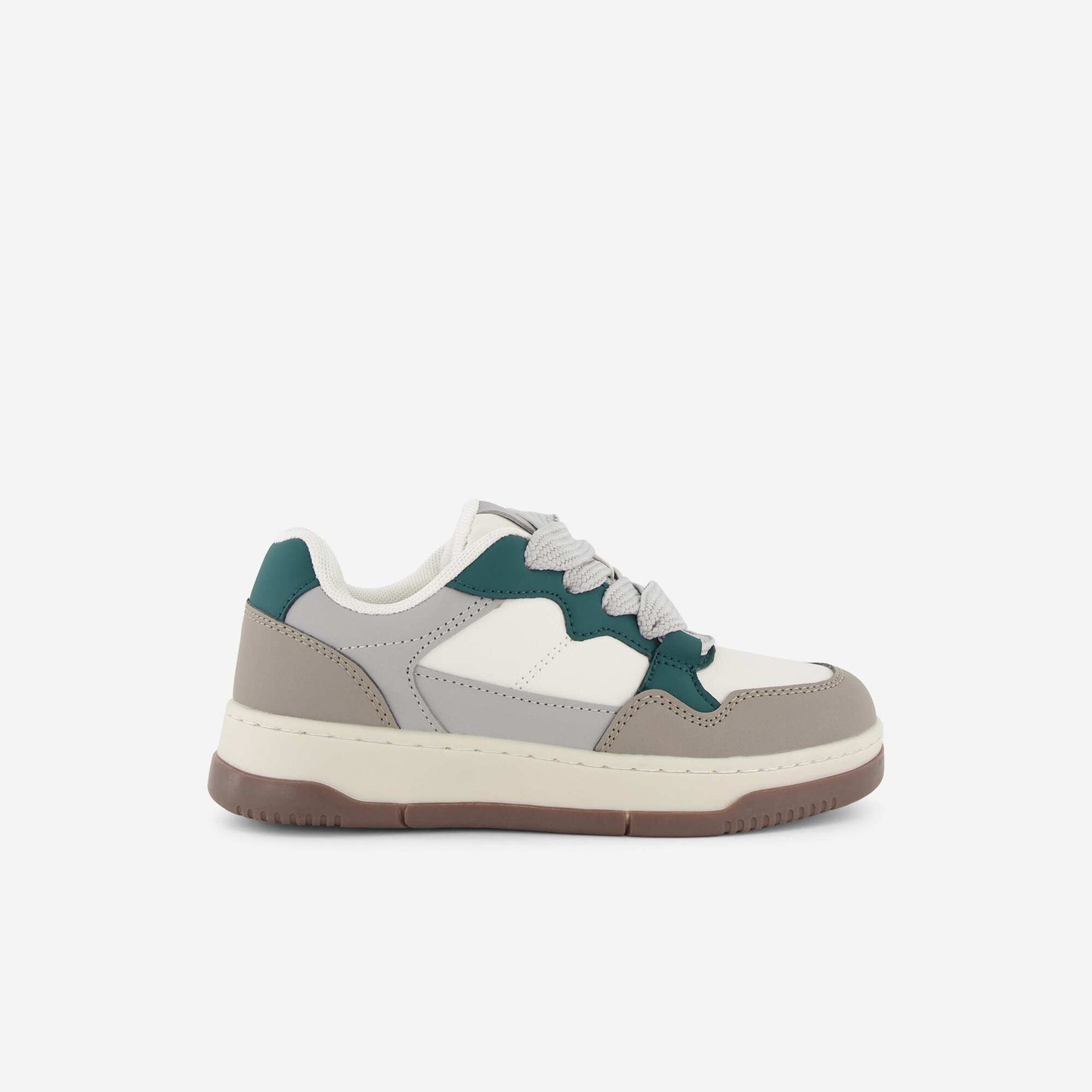 Faux leather low-top sneakers GREY