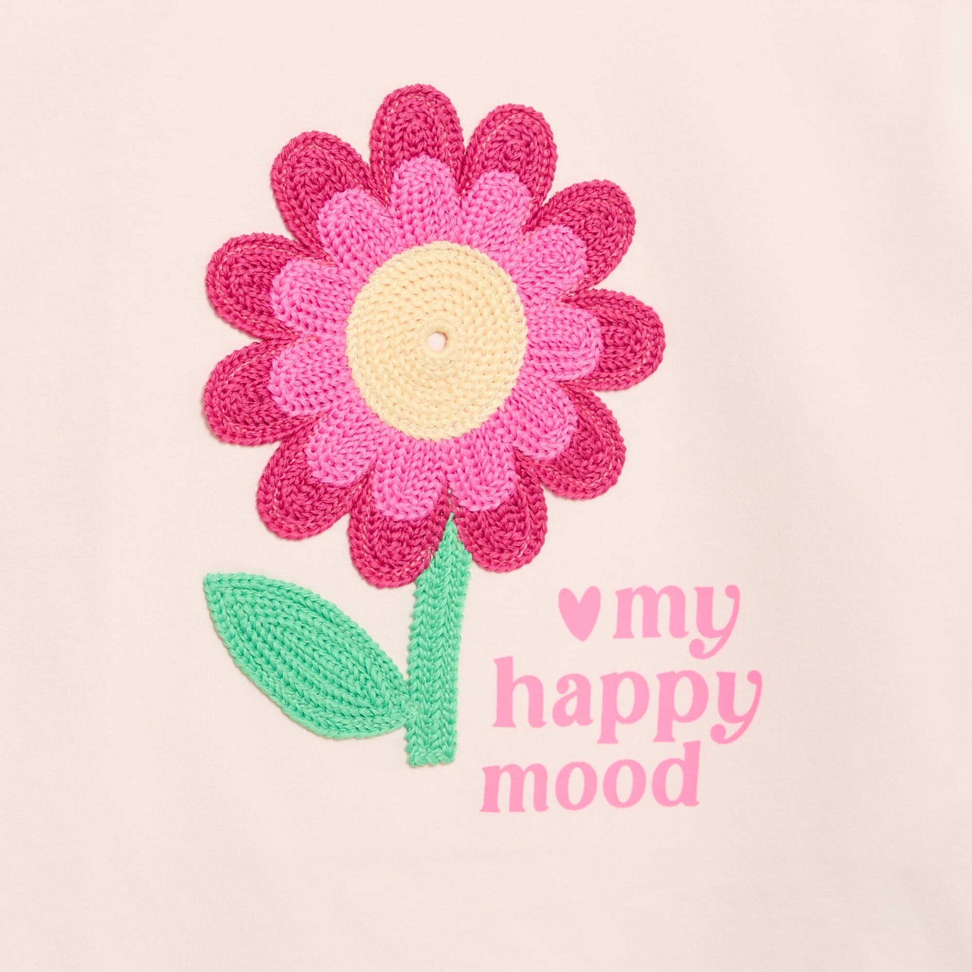 Short-sleeved T-shirt with embroidery PINK