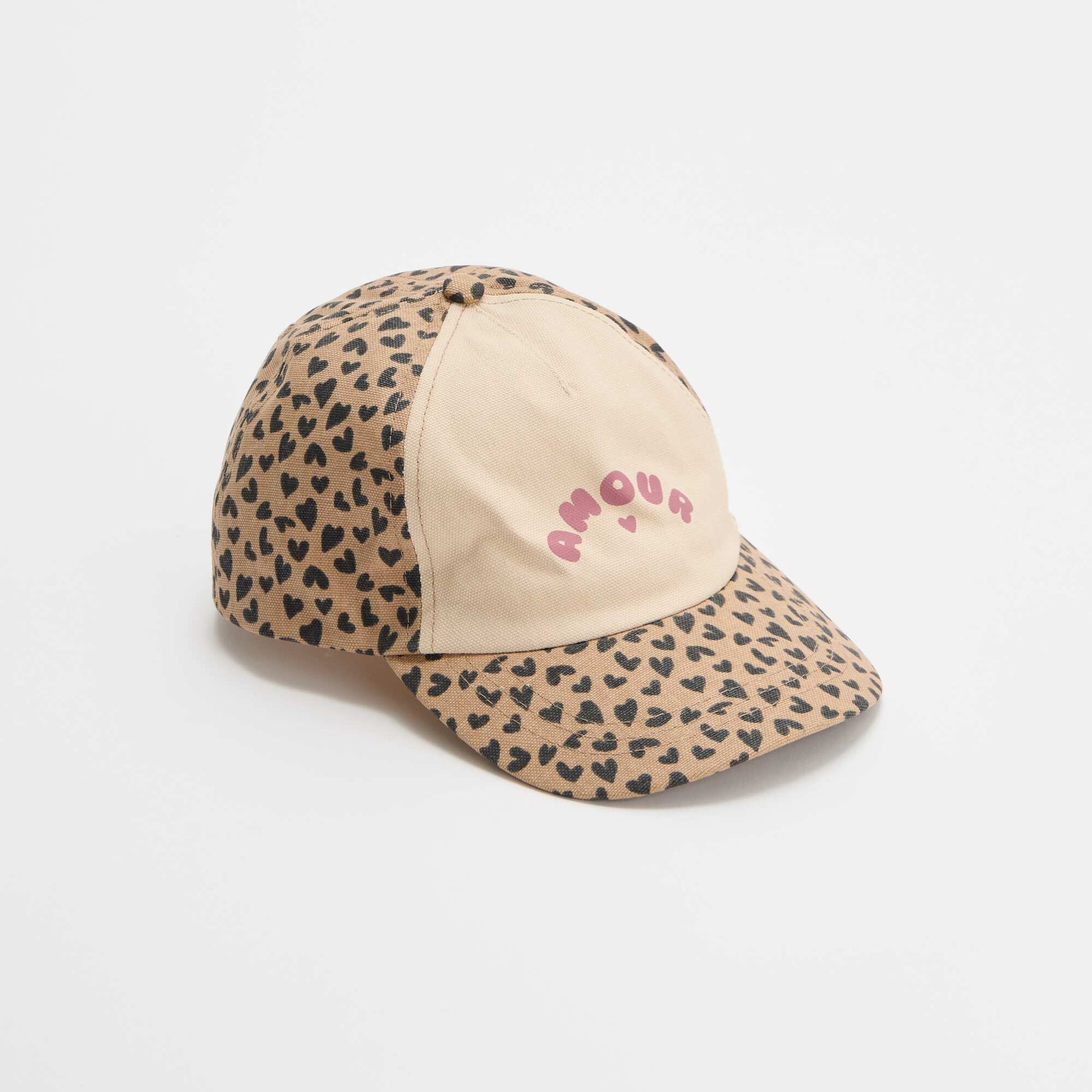 Leopard print baseball style cap BEIGE