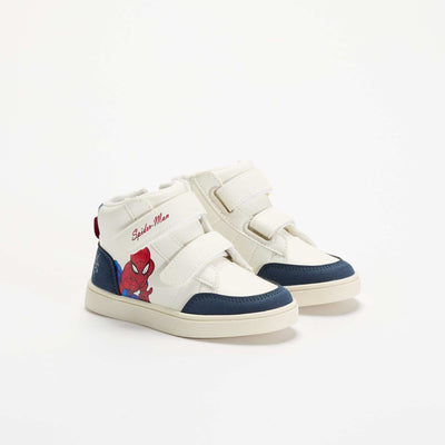 Sneakers të larta Spider-Man Marvel me rripa velo-velo TË KUQE